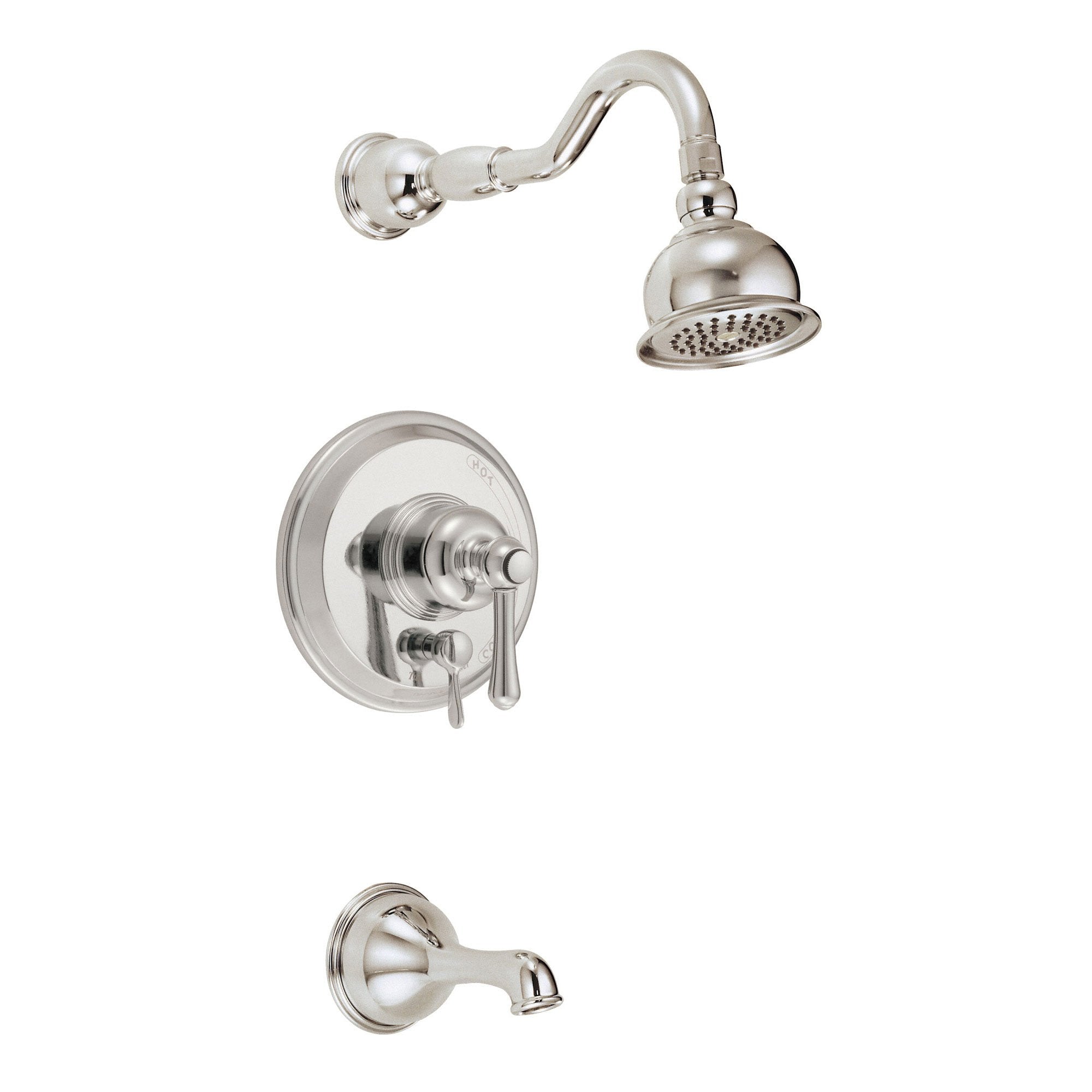 Danze Opulence Polished Nickel Single Handle Tub and Shower Faucet with Rough-in Valve - Perfect for Bathroom Renovation & Luxury Spa Experience
