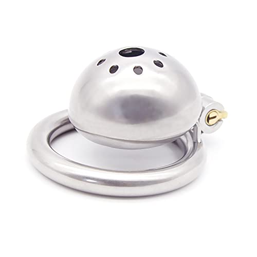 Premium Stainless Steel Male Chastity Cage Lock with Catheter - 50mm Silver BDSM Toy for Couples Play & Long-Term Wear