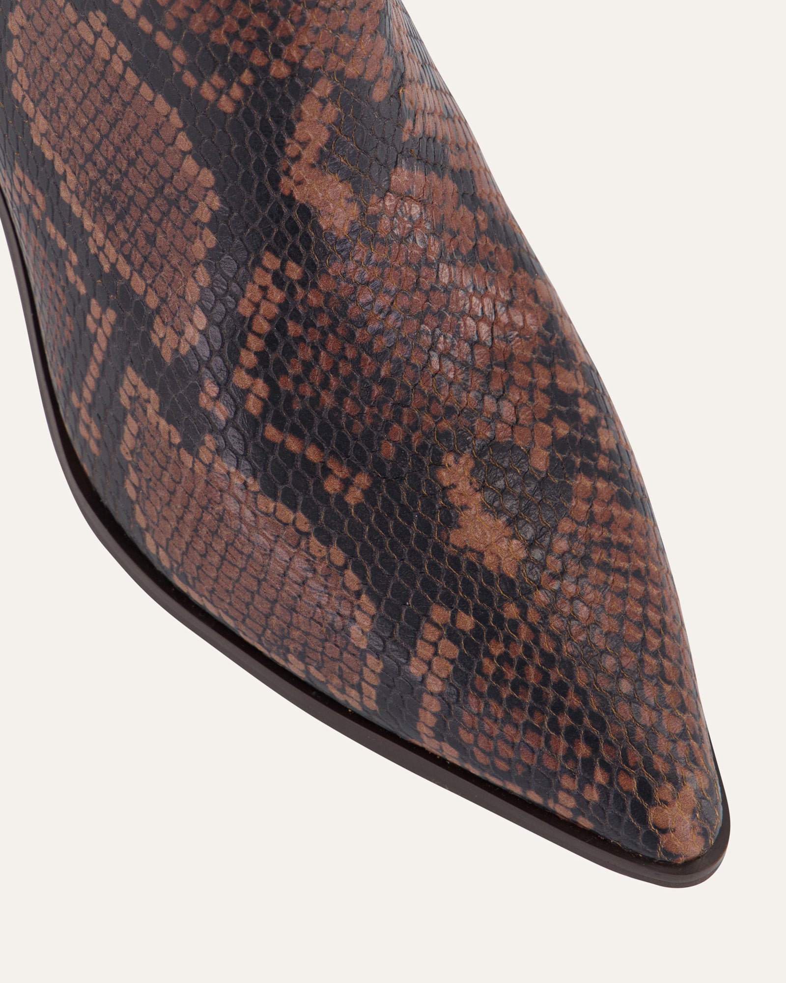 Freddie Mid Ankle Boots - Dark Snake Print Leather Boots for Women | Stylish & Comfortable for Casual Outings, Work & Night Out