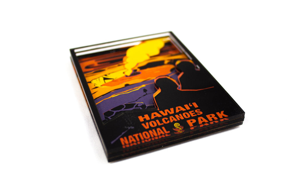 Vintage Style Hawaiʻi Volcanoes National Park Refrigerator Magnet - Perfect for Home, Office & Travel Souvenirs