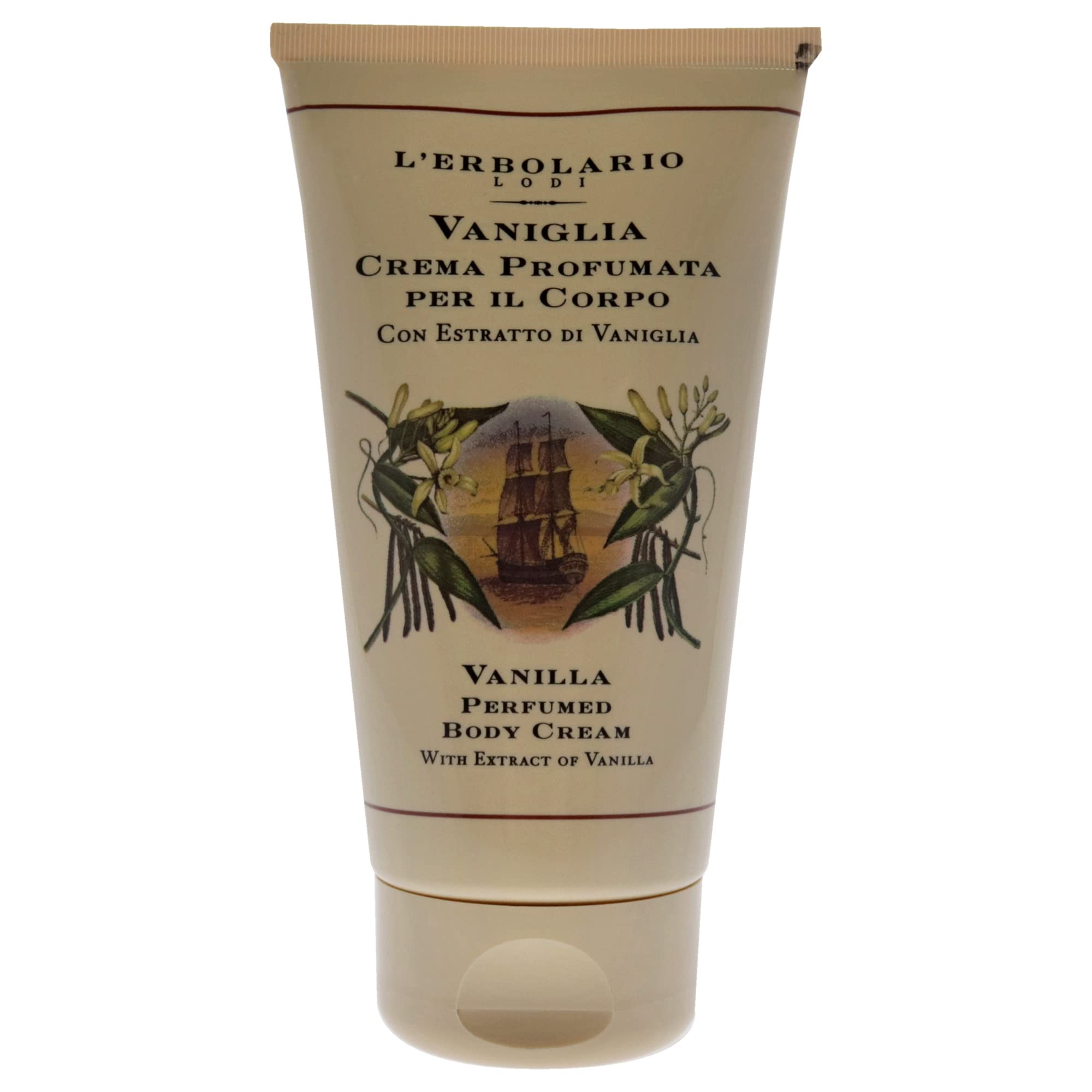 LErbolario Vanilla Perfumed Body Cream for Unisex - 5.07 oz Moisturizing Lotion for Dry Skin | Perfect for Daily Hydration & Relaxing Massage