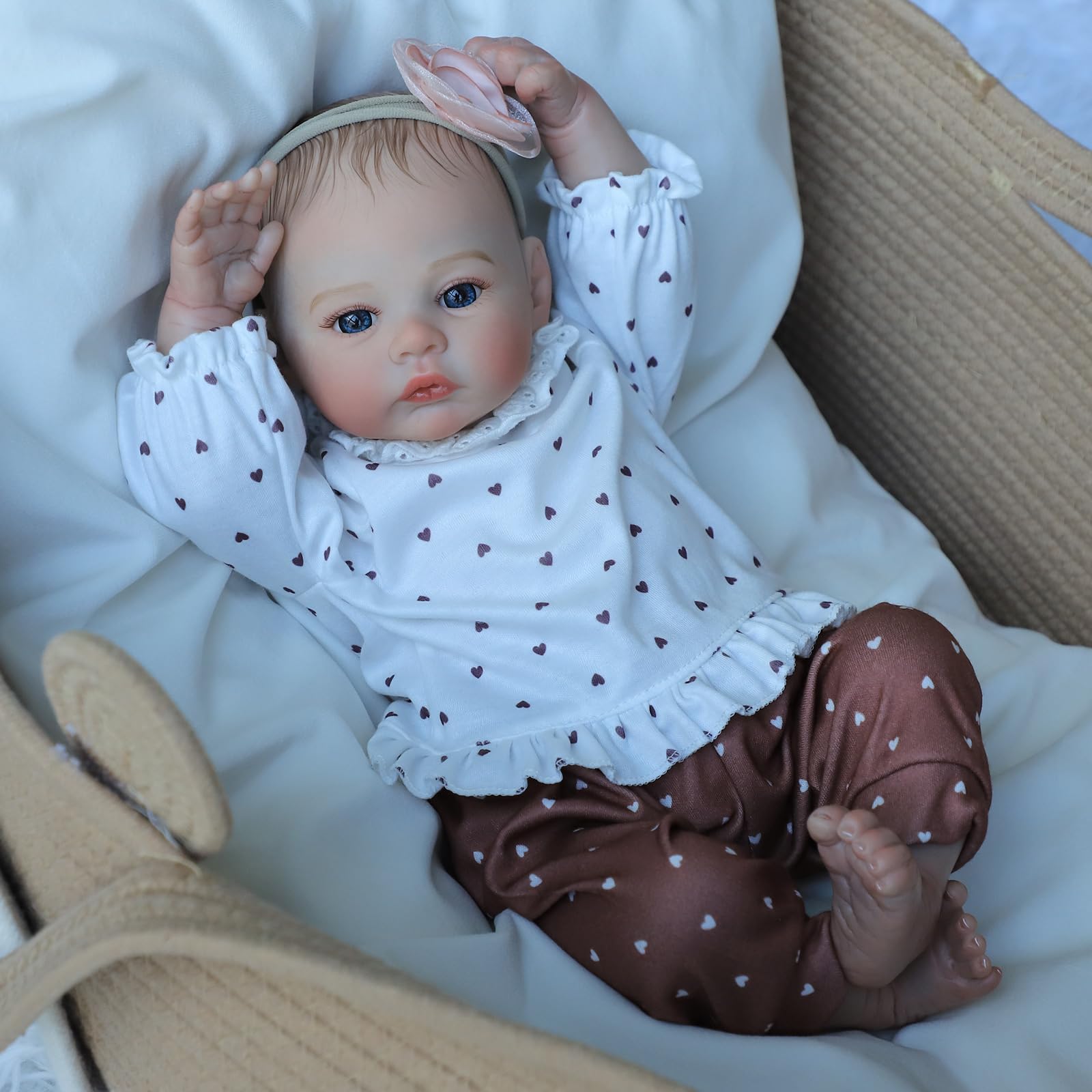 **18 Inch Realistic Reborn Baby Doll for Girls - Lifelike Newborn Baby Doll with Soft Weighted Body & Accessories | Perfect Gift for Kids 3+ Years Old | Role Play, Collectible & Therapy Use**