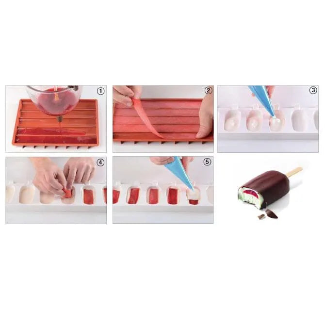 5-Piece Silicone Pop Filling Insert Mold Set for Cake Pops, Chocolates & Candy Making - DIY Baking Tools for Home & Professional Use
