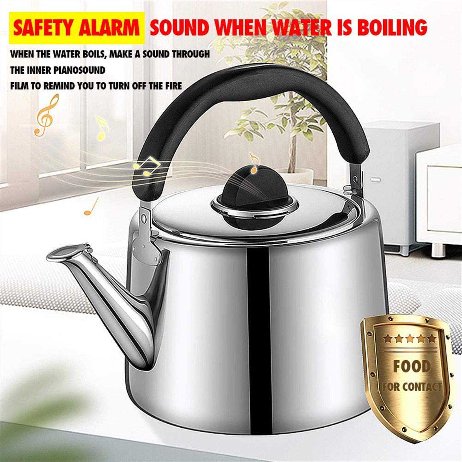 Stainless Steel Portable Induction Kettle for Tea, Coffee & Juice - Works on Induction Cooktops, Gas Stoves & Camping - Perfect for Home, Office & Outdoor Adventures