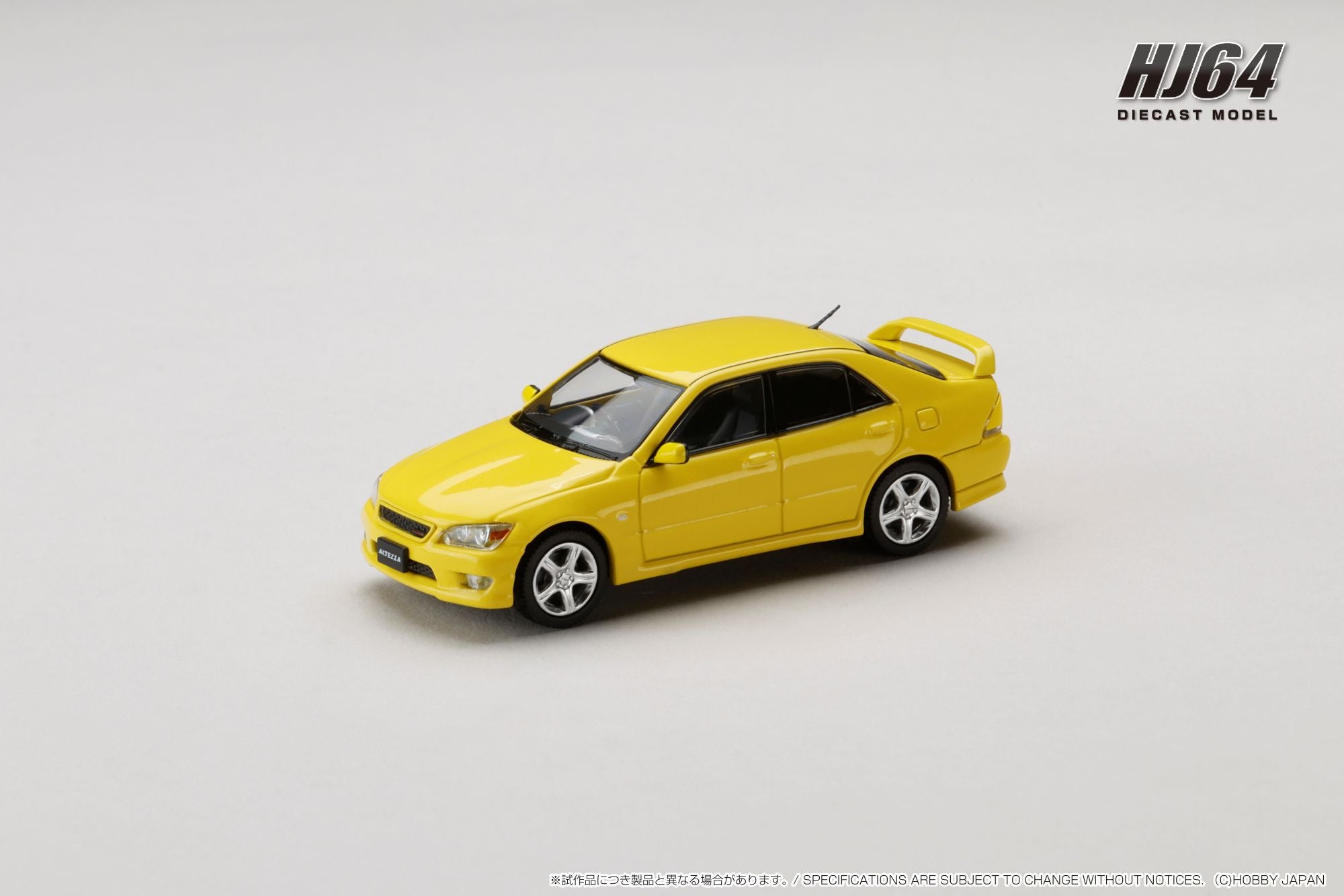 PREORDER Hobby Japan 1:64 Scale Toyota ALTEZZA RS200 (E10) 1998 Model Car with Genuine Option Parts in Super Bright Yellow - Perfect for Collectors and Diecast Enthusiasts