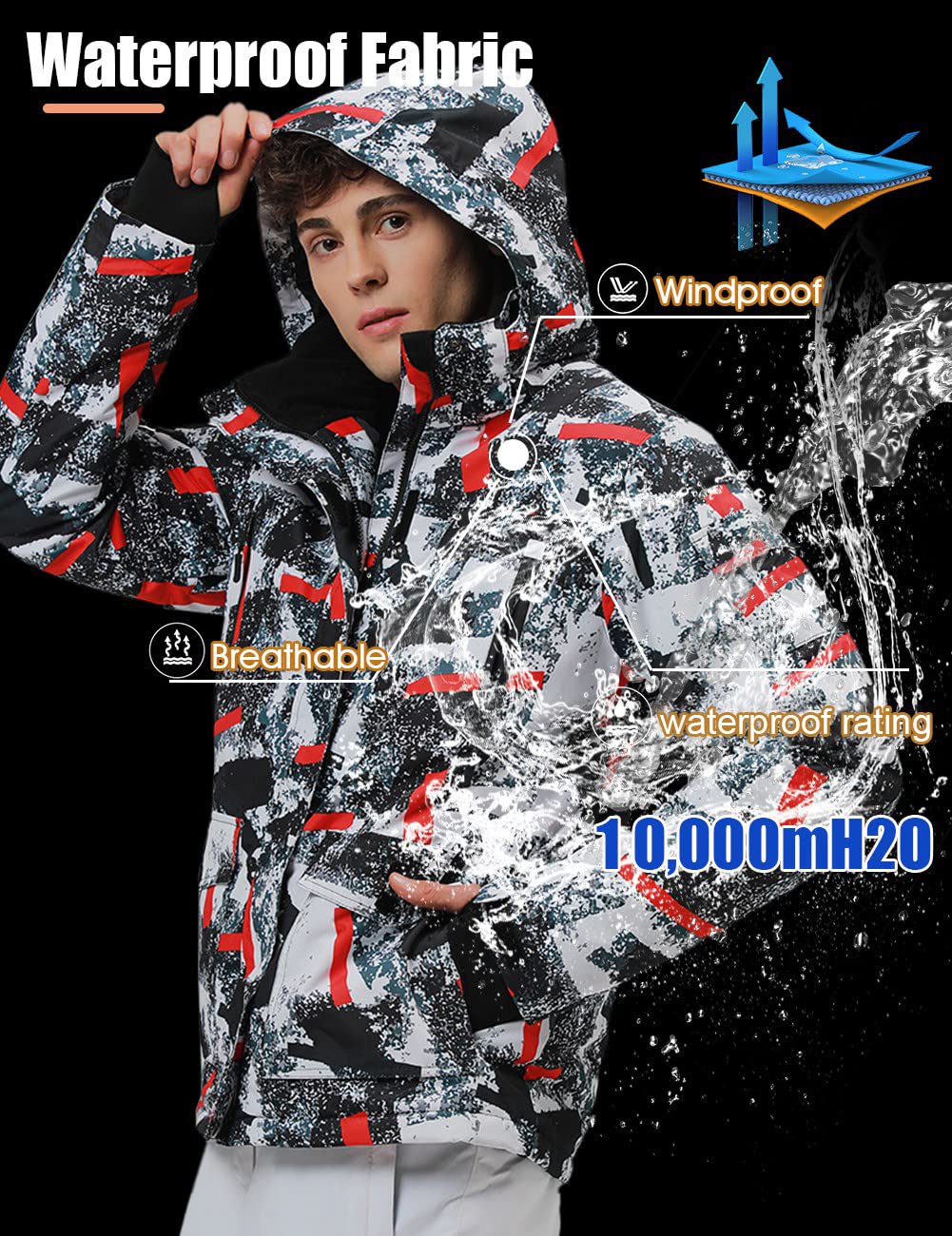 YEEFINE Men's Waterproof Ski Suit Winter Snowboard Jacket & Pants Set - Warm Snowsuit for Skiing, Snowboarding & Outdoor Winter Activities