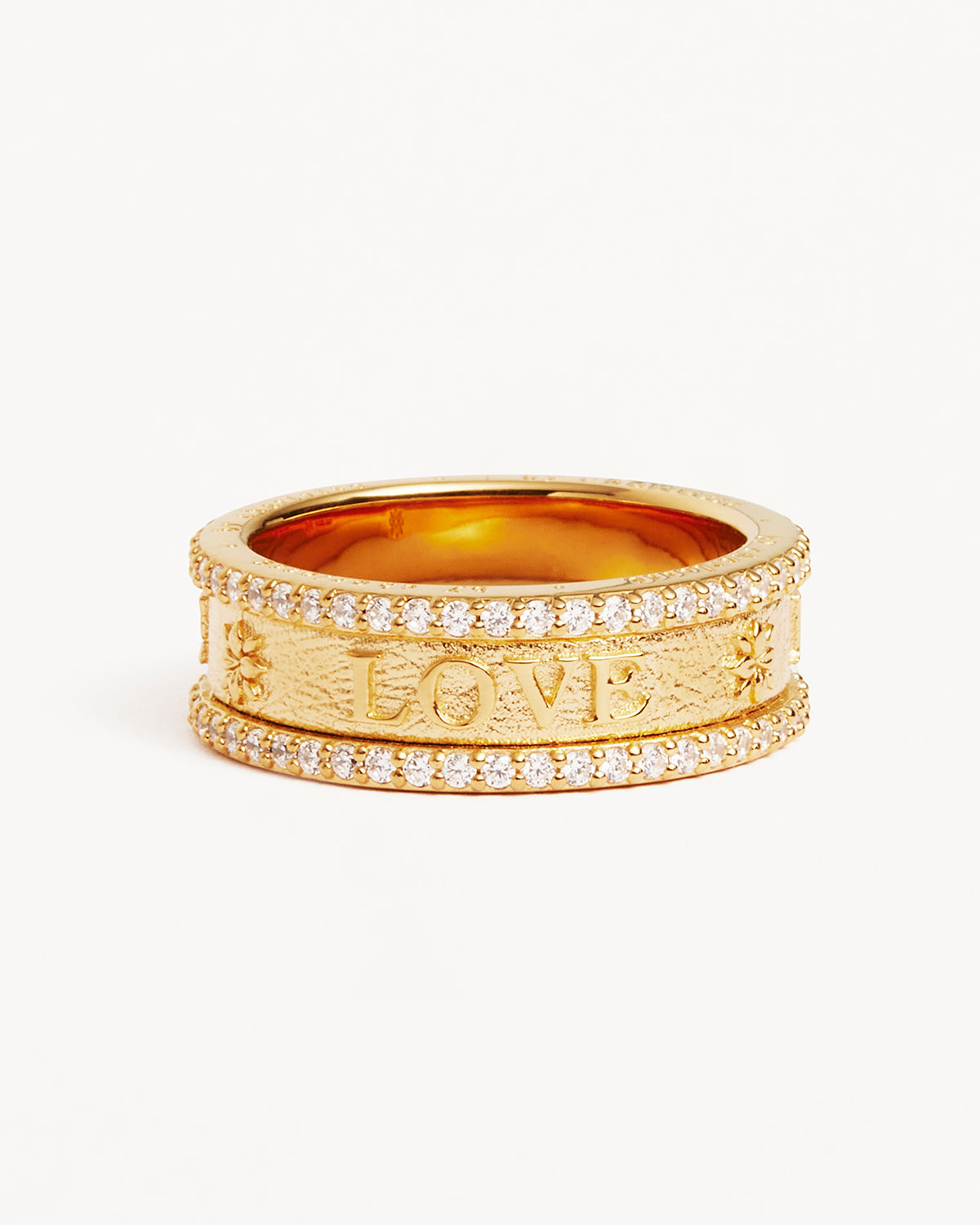 18K Gold Vermeil Love Ring for Women - Elegant Stackable Band for Valentine's Day, Anniversary & Wedding Jewelry Gift