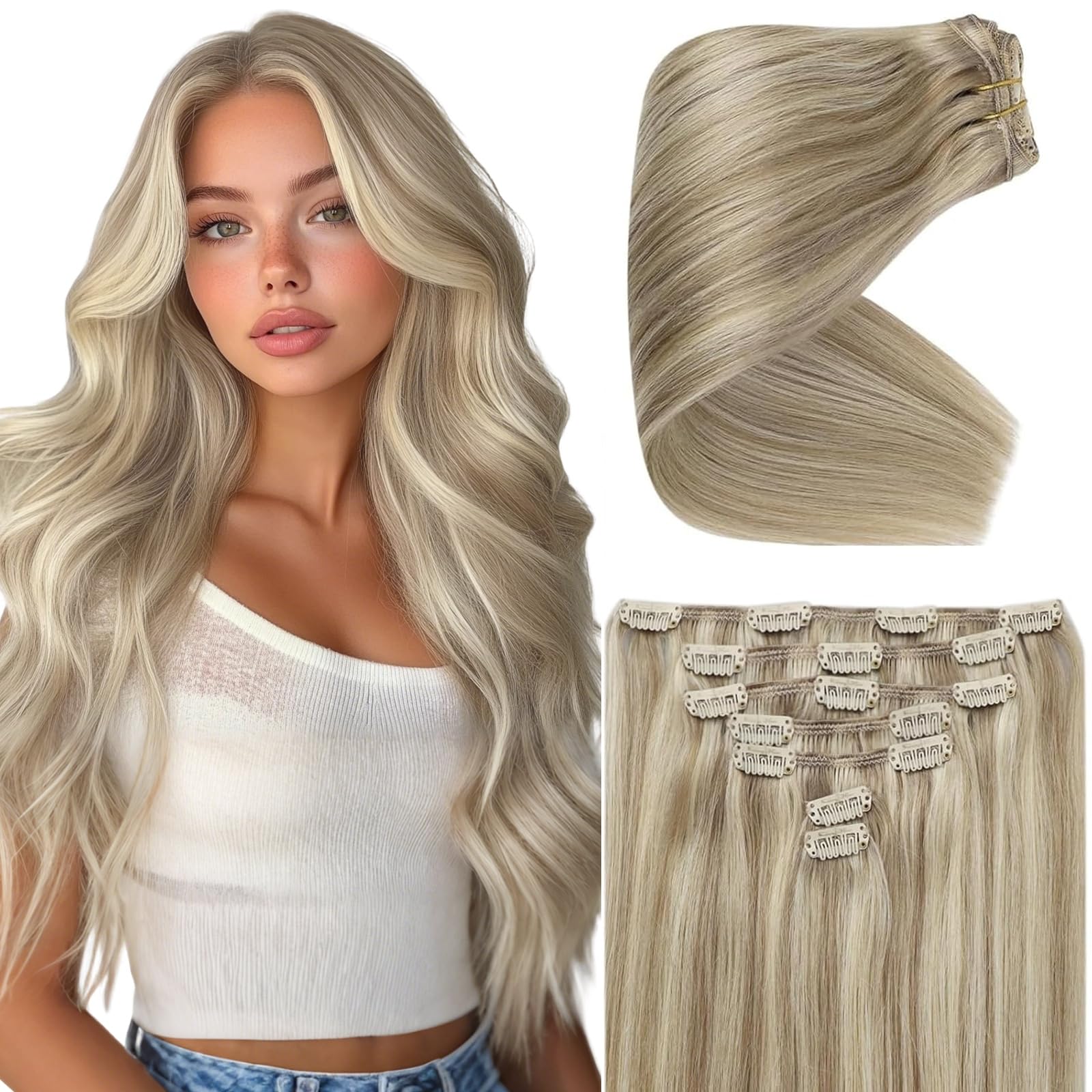 VeSunny Auburn Brown Clip-in Human Hair Extensions - Double Weft Remy Hair Extensions Color #33 (5Pcs 70g 10Inch) for Women - Brazilian Virgin Hair for Volume & Length - Perfect for Parties, Weddings & Daily Styling