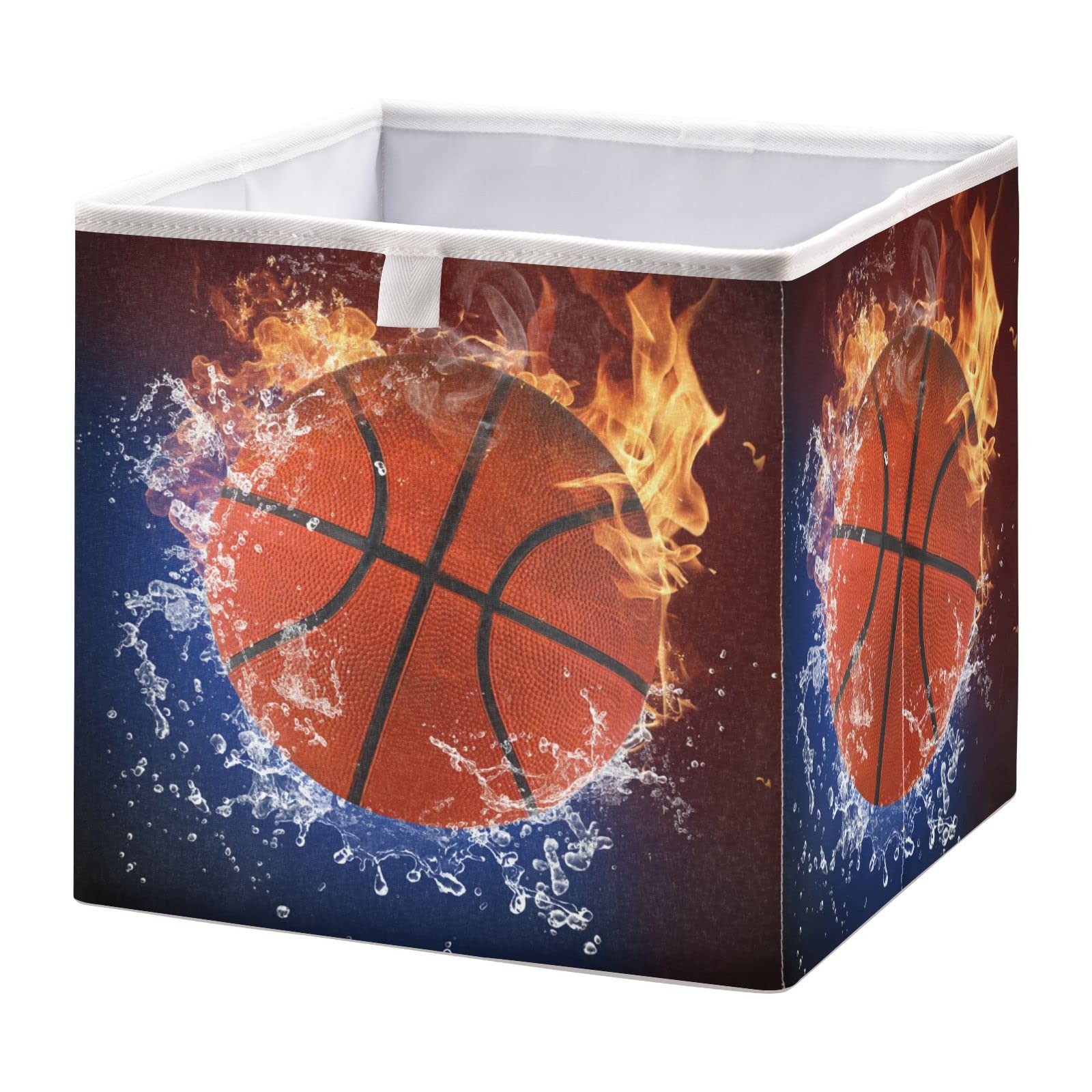 Collapsible Fabric Storage Bin for Basketball Toys - Home & Office Organizer