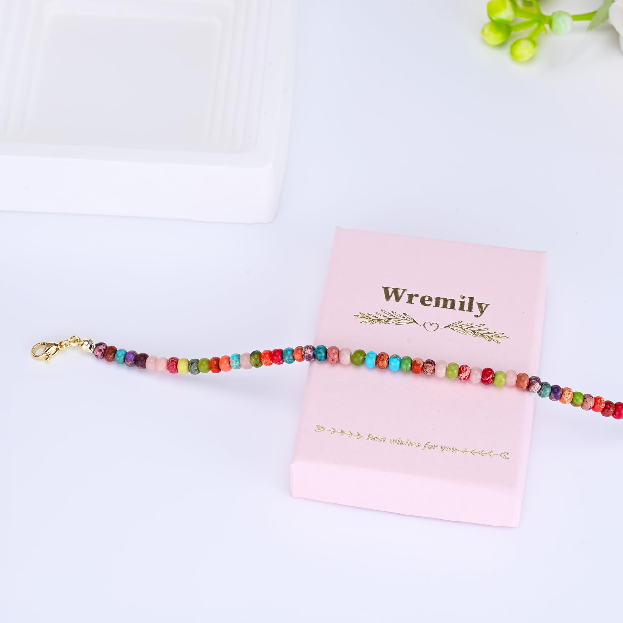 Handmade Natural Stone Beaded Anklet Bracelet for Women - Adjustable Waterproof Boho Ankle Jewelry - Perfect for Summer, Beach, and Festival Outfits