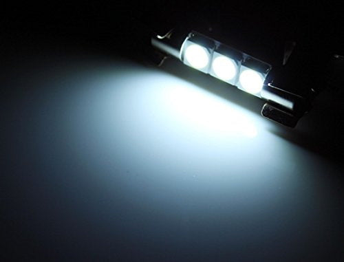 4-Pack White 29mm 3 SMD 6641 LED Bulbs for Car Vanity Mirror & Sun Visor Lights - Perfect for Interior Lighting, Night Driving, and Makeup Application