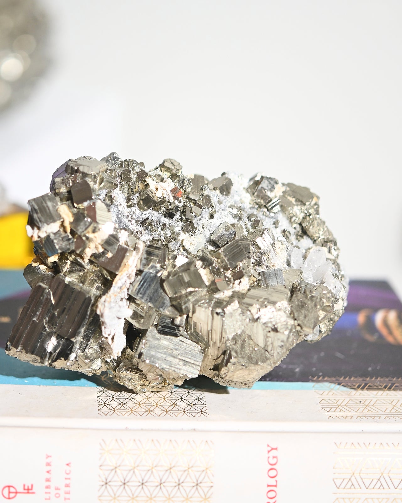 Natural Pyrite Crystal Cluster - 4.3lbs Raw Mineral Specimen for Home Decor, Feng Shui & Crystal Healing | Perfect for Meditation, Office Display & Gift Giving