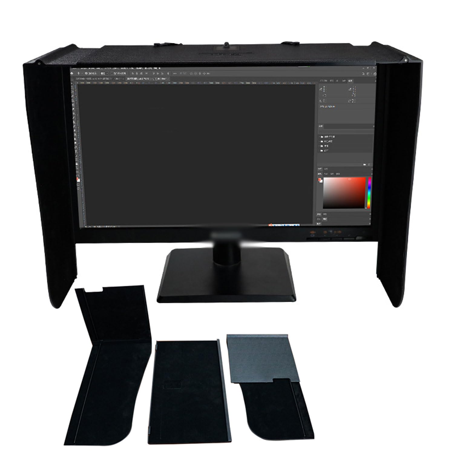 17-27 Inch Monitor Sunshade with Fixed Band - Foldable Anti-Glare & Dustproof Laptop Screen Cover for 17-27