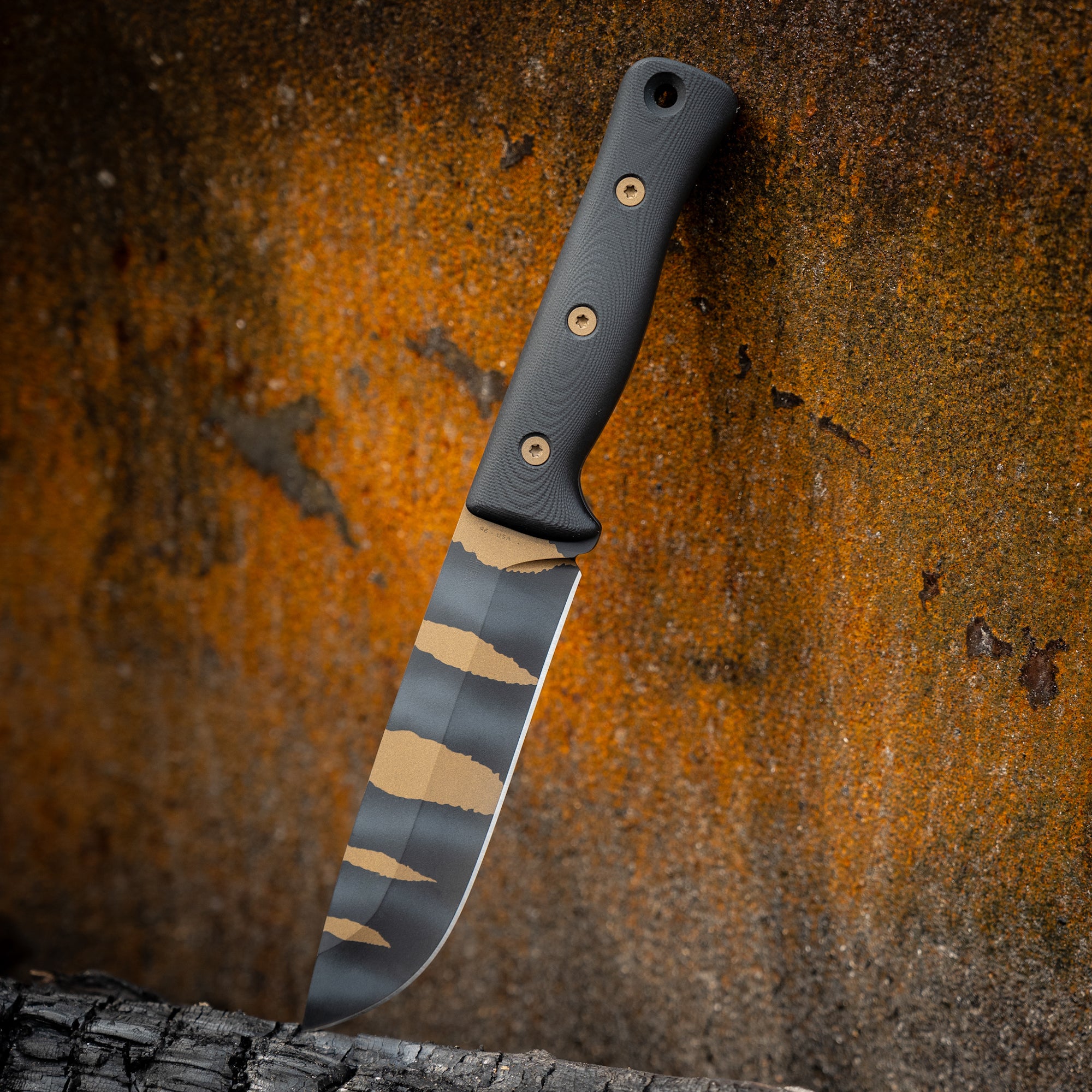 F6 Leuku Survival Knife - Limited Edition Rip Torn Blade with Black G10 Handle & CPM 3V Steel | Bushcraft, Camping, Hunting, Outdoor Adventure Essential