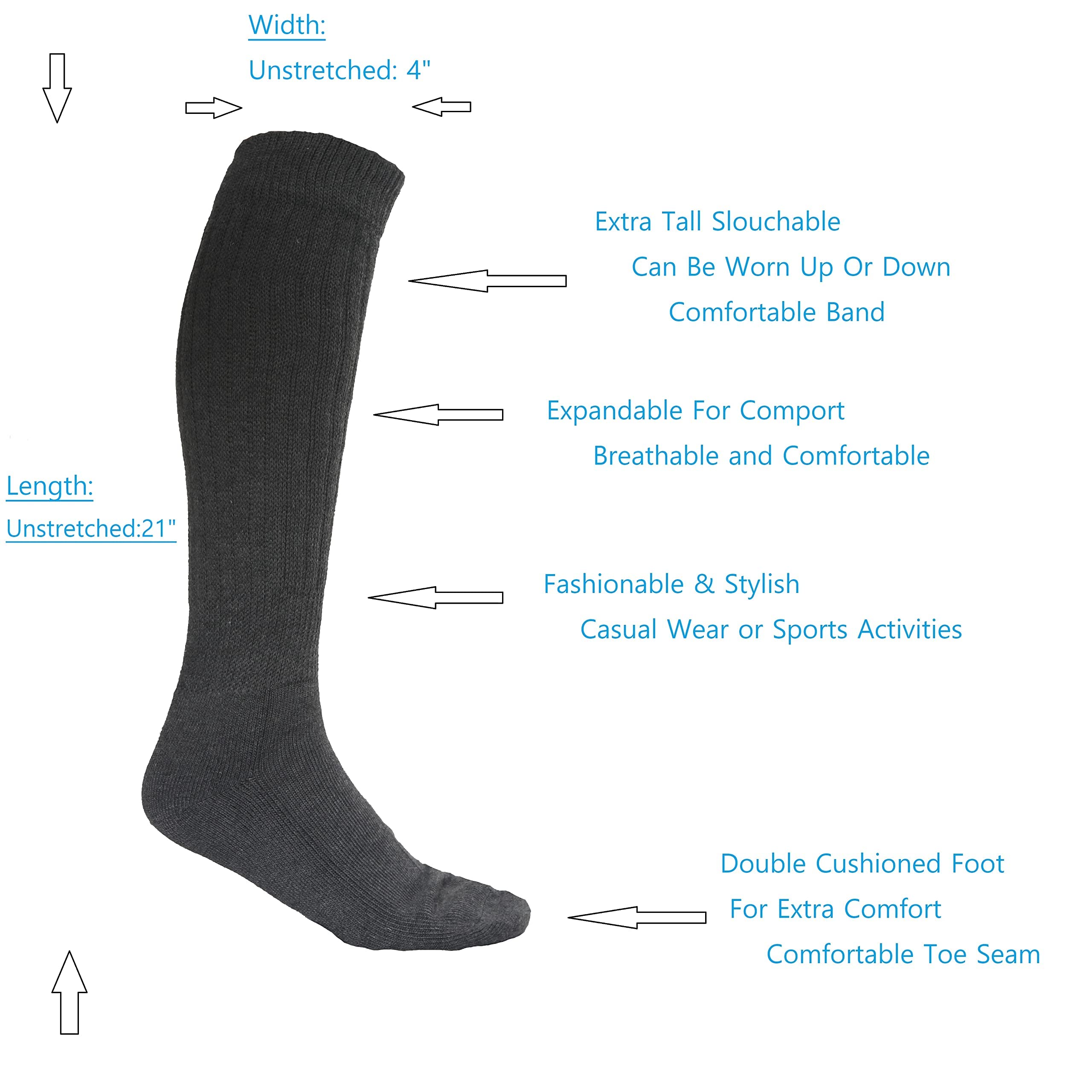 Women's Extra Long Slouch Socks - Soft & Heavy Knit Winter Socks for Women - Cozy Warm Socks for Boots, Lounge & Cold Weather Comfort