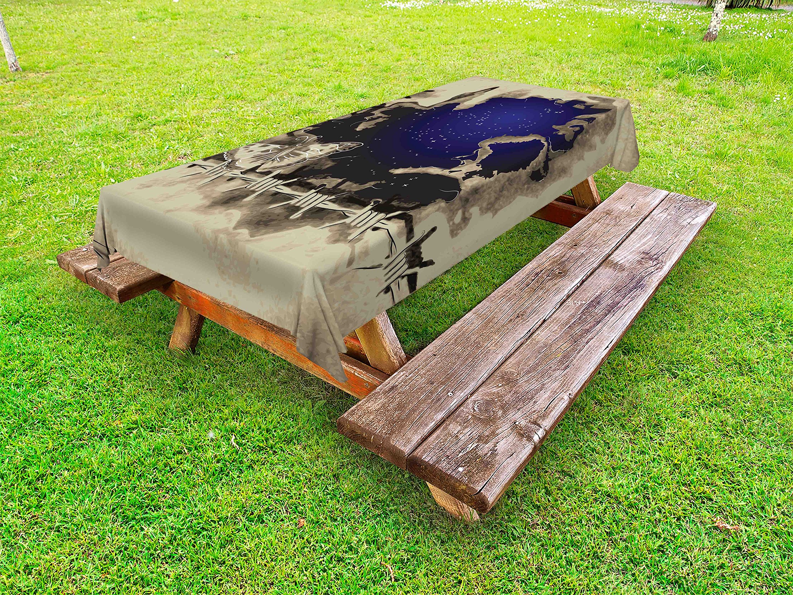 Vintage Butterfly & Barbed Wire Grunge Tablecloth - 58