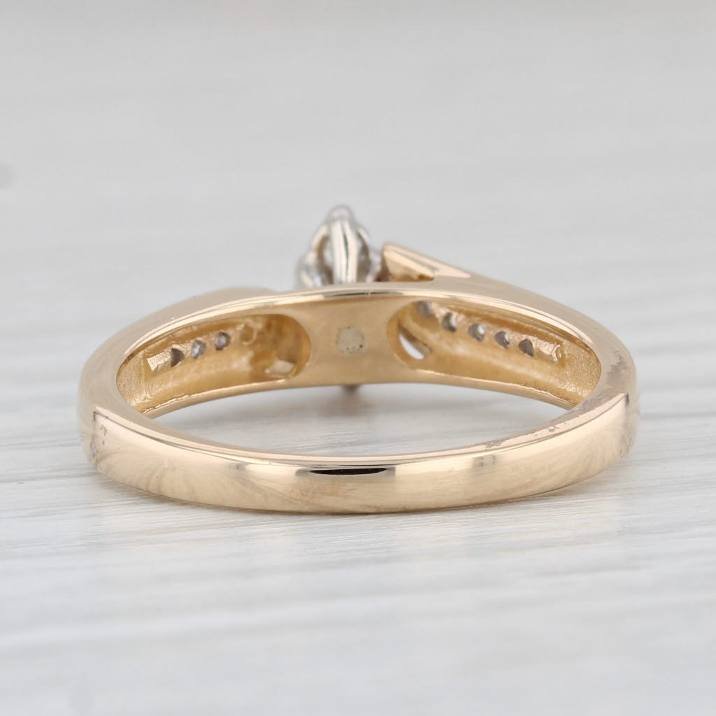 0.14ctw Marquise Cut Diamond Engagement Ring in 14k Yellow Gold - Size 7 | Perfect for Proposals, Anniversaries & Romantic Occasions