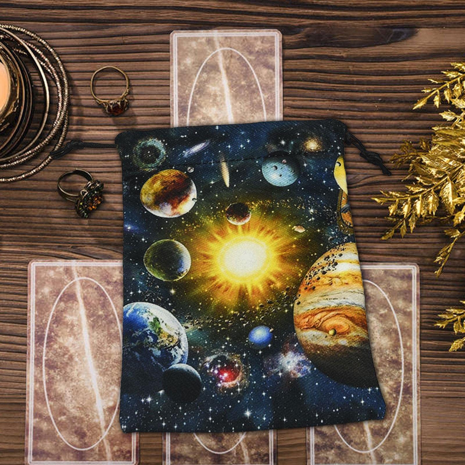 Premium Velvet Tarot Cloth Bag - Double-Sided Digital Printed Tarot Card Storage Pouch for Board Games & Divination | Perfect Gift for Tarot Enthusiasts & Psychic Readers (Use for Card Protection, Travel & Spiritual Rituals)