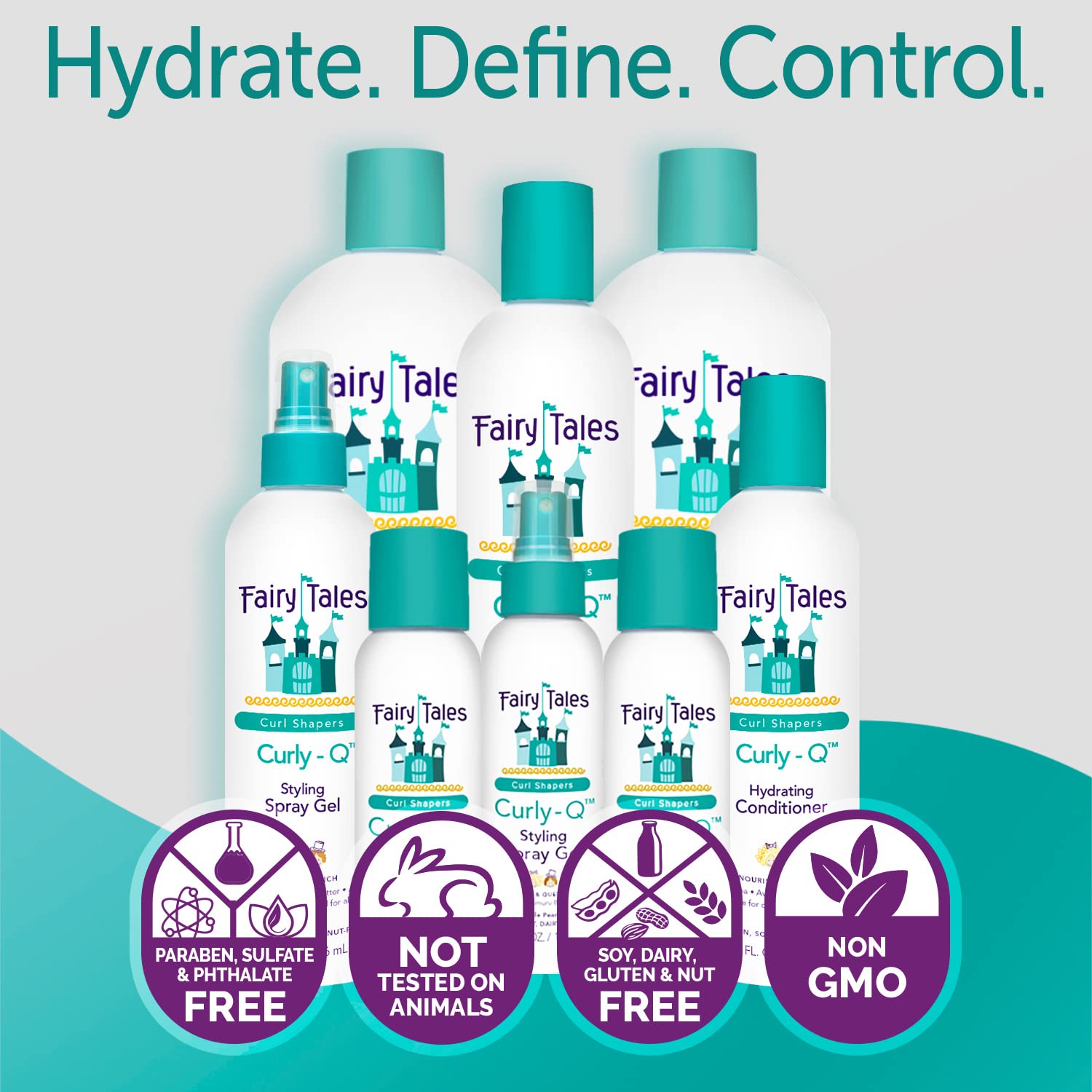 Fairy Tales Curly Q Kids Conditioner - Hydrating & Detangling for Curly, Coily & Multi-Cultural Hair - Paraben, Sulfate, Gluten & Nut Free - 32 oz - Perfect for Daily Hair Care & Gentle on Sensitive Scalps