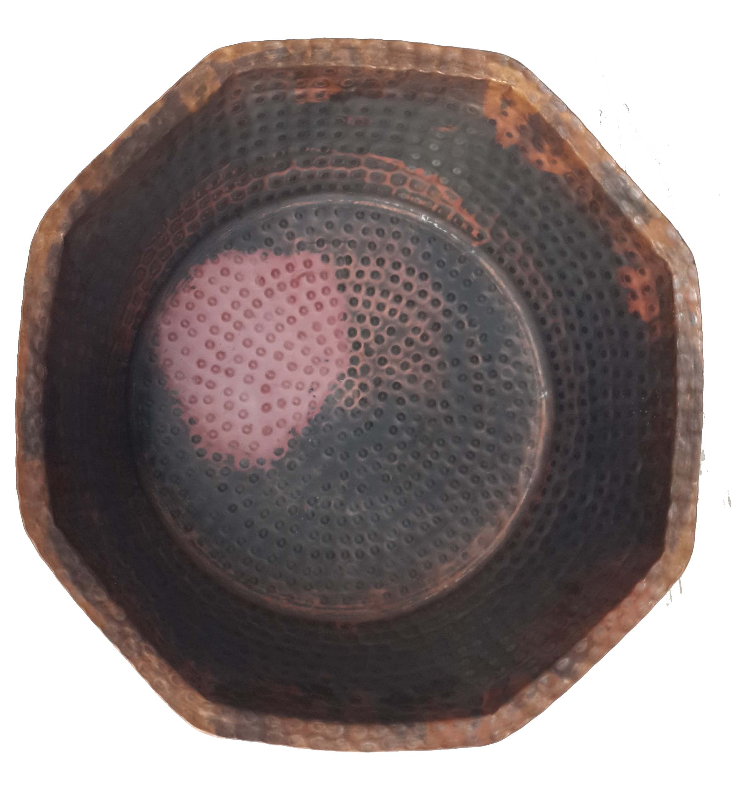 Portable Rustic Octagonal Copper Foot Massage Pedicure Bowl - Relaxing Spa Treatment for Home & Salon Use