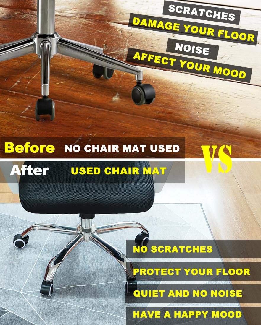 Premium Office Chair Mat for Hardwood & Laminate Floors - 60