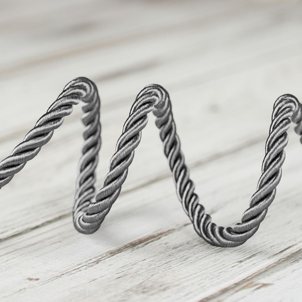 7mm Large Twisted Cord Pewter Beaded Necklace - Elegant Layering Jewelry for Women, Perfect for Casual Wear, Parties and Gift Giving