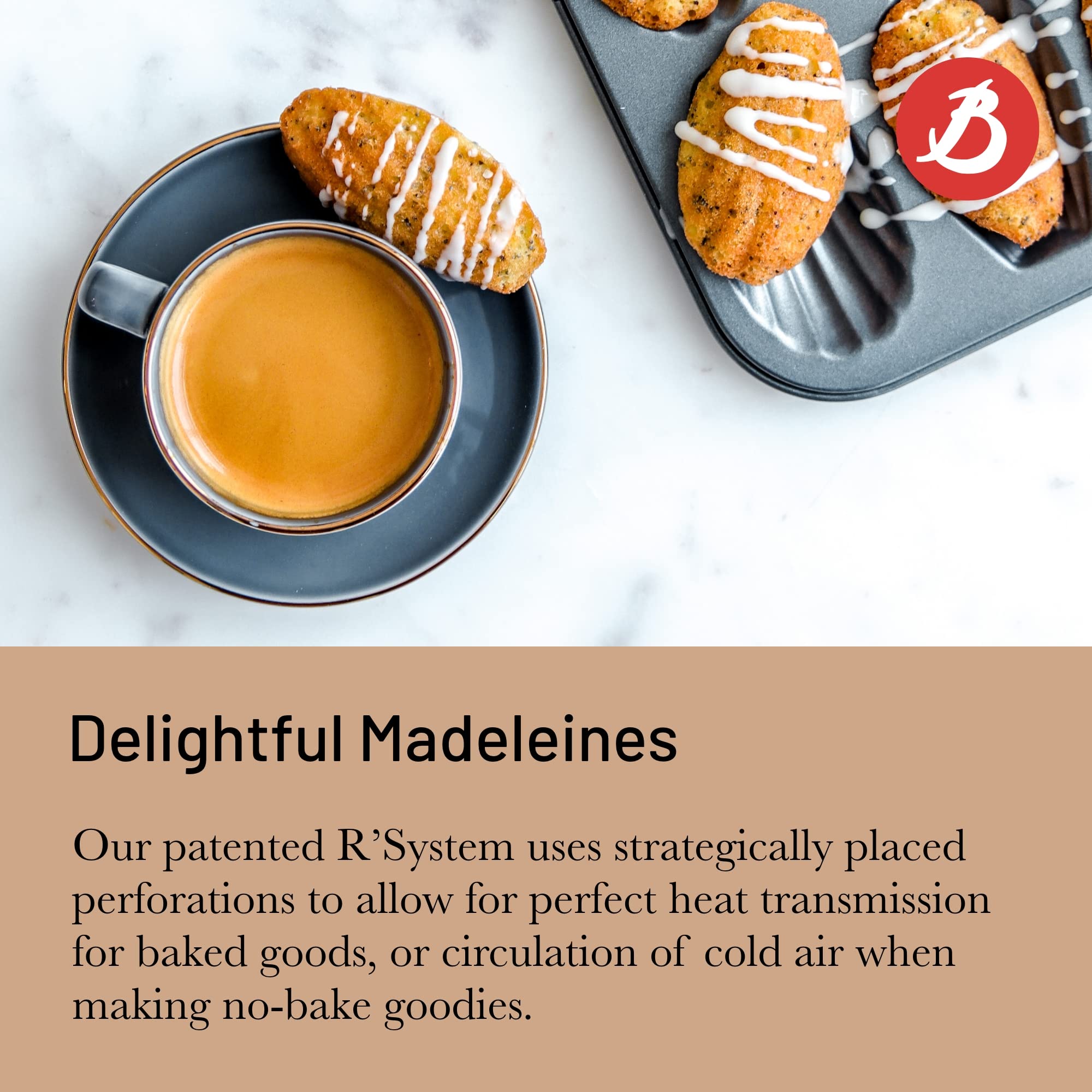 de Buyer MOUL’FLEX PRO Silicone Madeleine Mold - 44-Cavity Non-Stick Baking Pan for Perfect French Madeleines - Dishwasher, Freezer & Oven Safe - Ideal for Home Baking, Tea Parties & Holiday Desserts