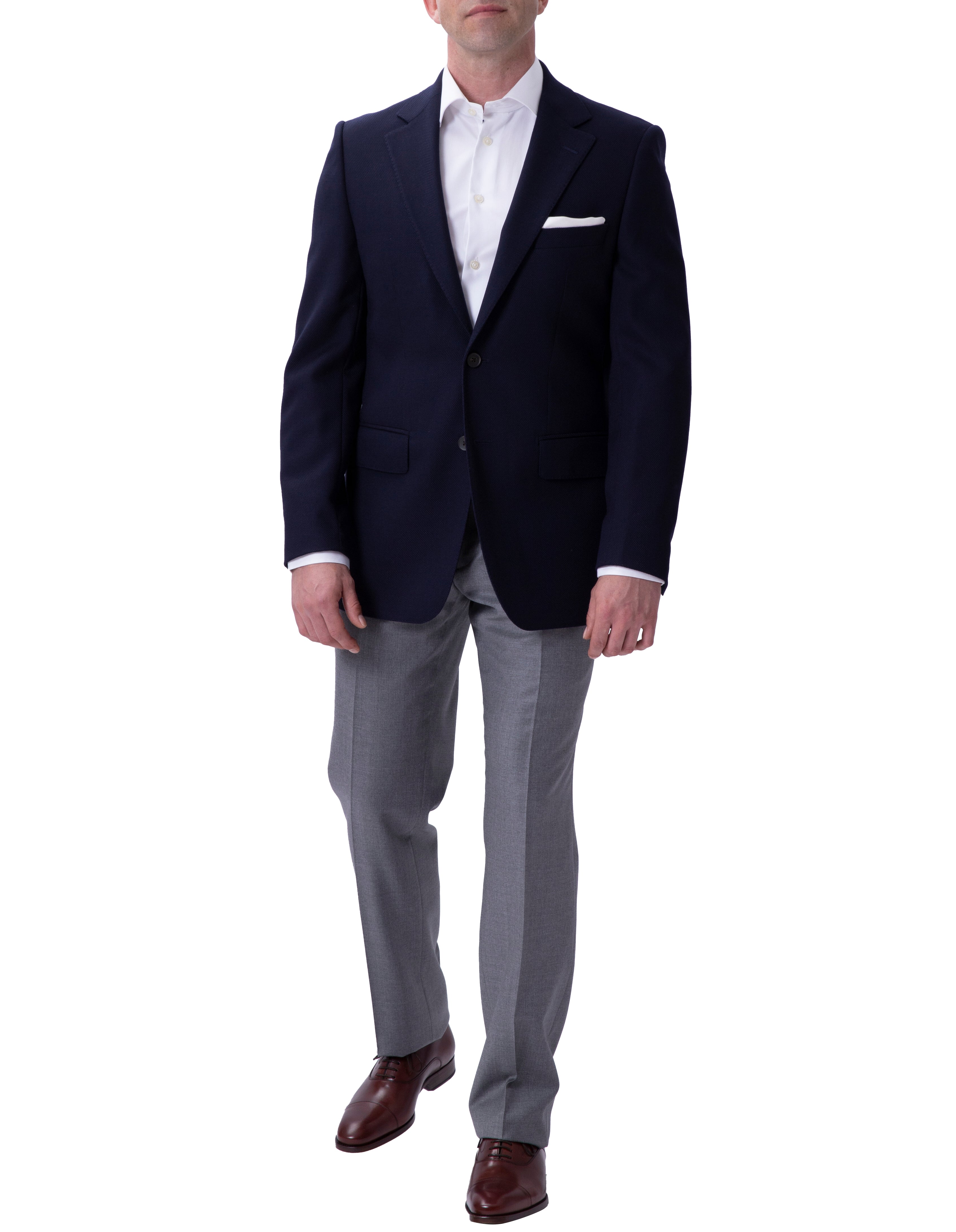 HENRY SARTORIAL London High Twist Travel Blazer for Men - Indigo Blue Slim Fit Business Suit Jacket - Perfect for Office, Business Trips & Formal Events