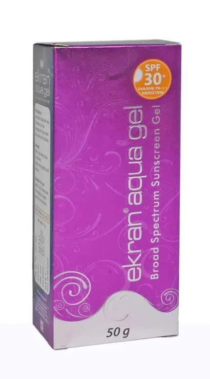 Ekran Aqua Gel Broad Spectrum Sunscreen SPF 30 - UVA/UVB Protection, PA+++ (50g) - Lightweight, Non-Greasy Sunscreen Gel for Daily Face & Body Use - Perfect for Beach, Swimming & Outdoor Activities