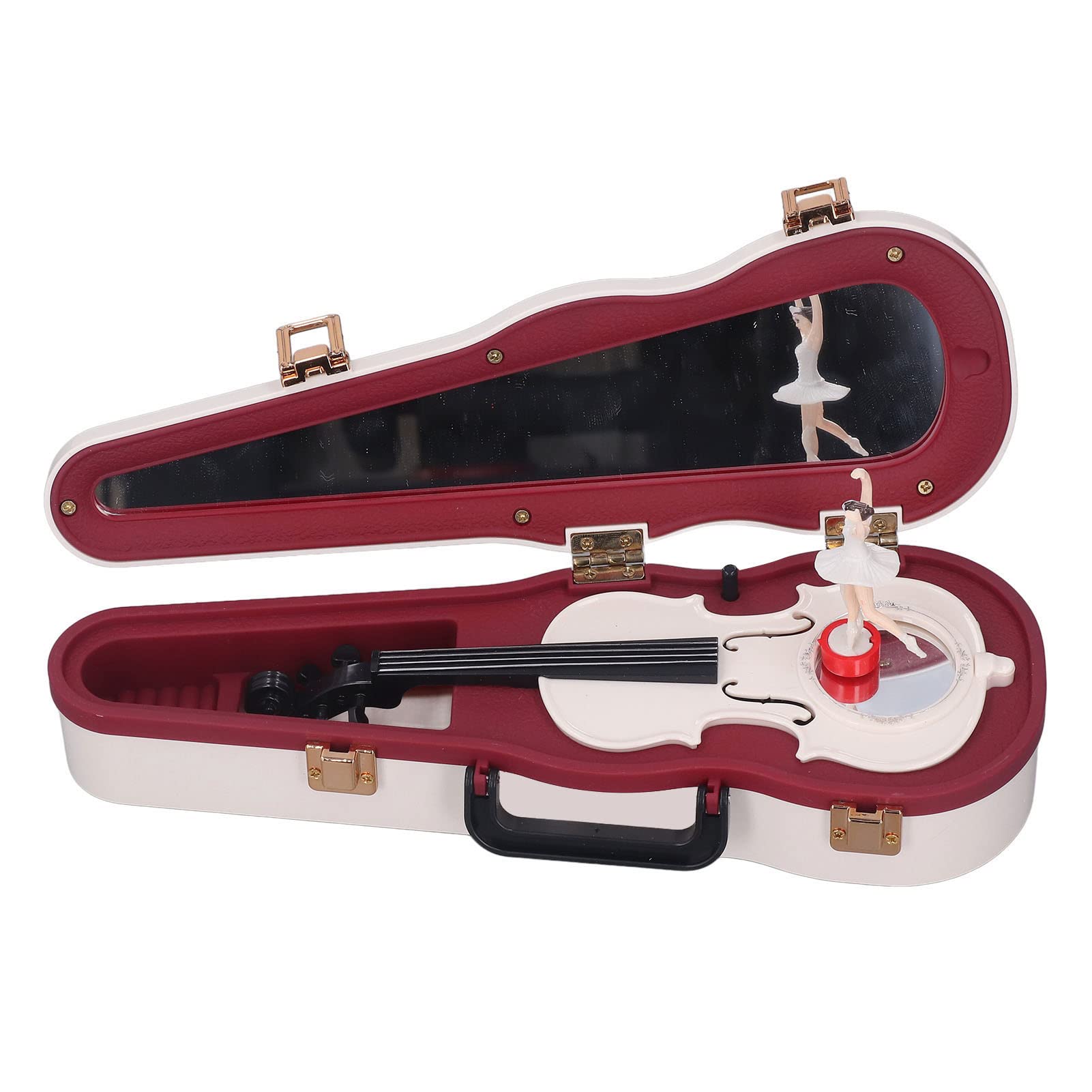 Classical Violin Music Box with Foot Pad Design - Small White Desktop Decoration for Home, Gift & Relaxation | Perfect for Bedroom, Office & Wedding Decor