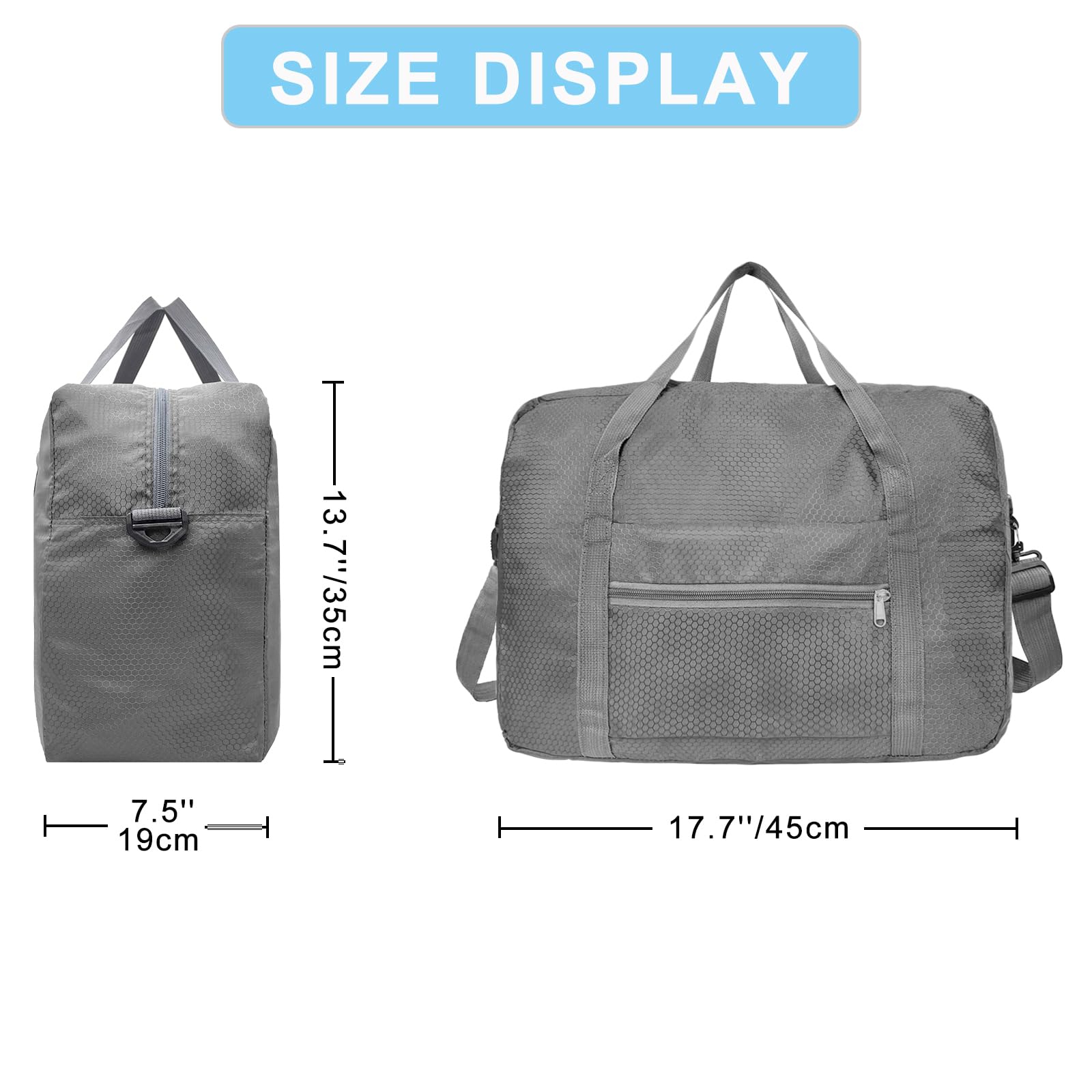 Foldable 18x14x8 Inch Carry-On Duffel Bag for Spirit Airlines - Personal Item Approved Travel Bag for Men & Women - Perfect for Airplane Trips, Weekend Getaways & Gym Use