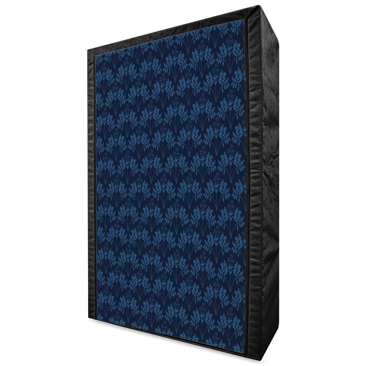 Ambesonne Indigo Portable Fabric Wardrobe with Ocean Inspired Floral Print - 42.5