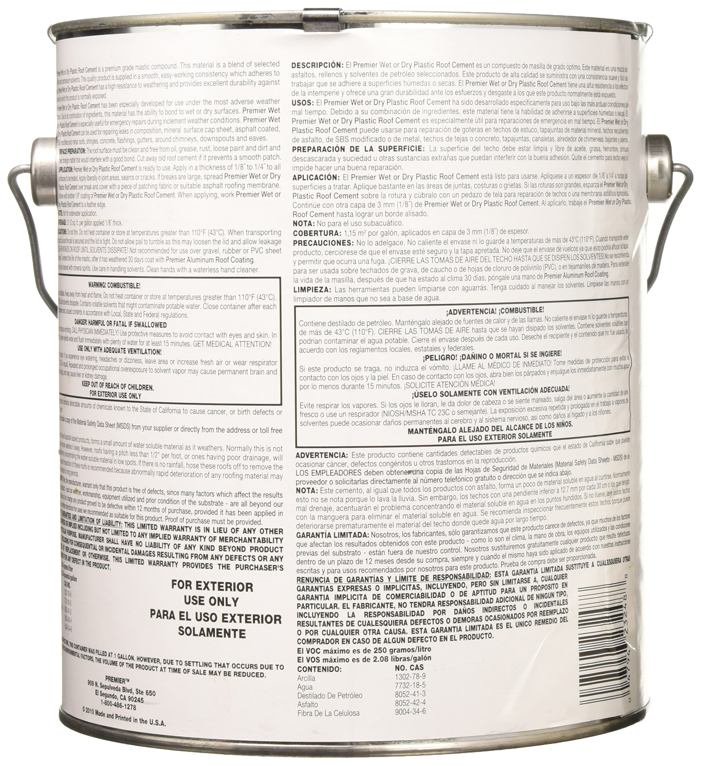 Henry TV205697 GAL Wet/Dry Roof Cement - Premium Asphalt-Based Sealant for Leak Repair, Crack Filling & Roof Patching - Ideal for Shingles, Metal Roofs & Chimney Flashing (1 Gallon)
