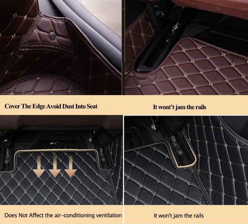Premium All-Weather Front & Rear Complete Floor Mats Set for Maserati GranTurismo - Heavy Duty Black Car Mats for SUV, Sedan, Winter & Rainy Day Protection