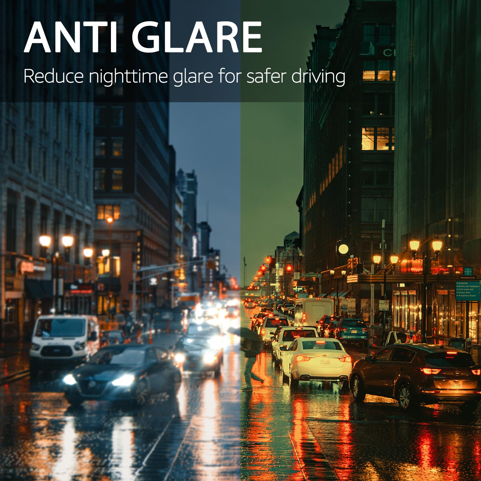 Night Vision Glasses for Driving - Anti Glare Polarized Yellow Lenses with UV400 Protection (IF8859) - Perfect for Night Driving, Foggy Conditions & Low Light Visibility