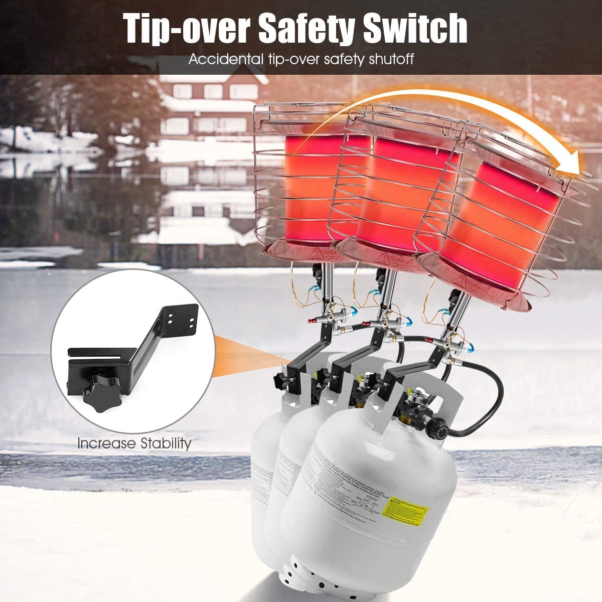 SAFSTAR 35,000-42,000 BTU Portable Propane Heater with Tip-Over Protection & Auto Shut-Off - Indoor Outdoor Space Heater for Garage, Workshop, Camping, Ice Fishing & Emergency Survival (Propane Tank Not Included)