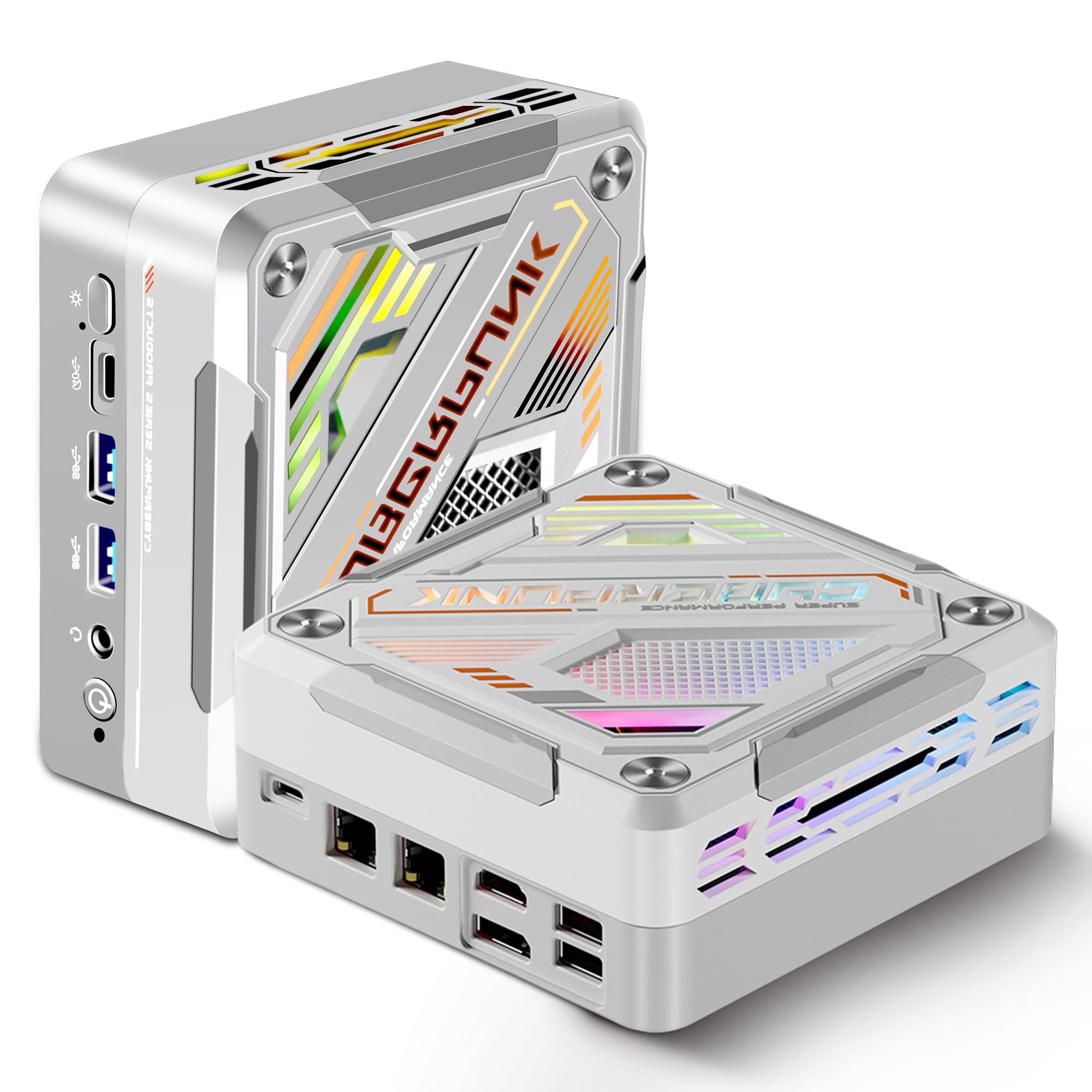 KingnovyPC Ryzen 7 7840HS Mini Gaming Desktop - Windows 11, 32GB DDR5 5600MHz RAM, 1TB SSD, Gigabit Ethernet, 3x4K HD, WiFi6 (White) | Perfect for Esports, VR Gaming & Home Office Workstation