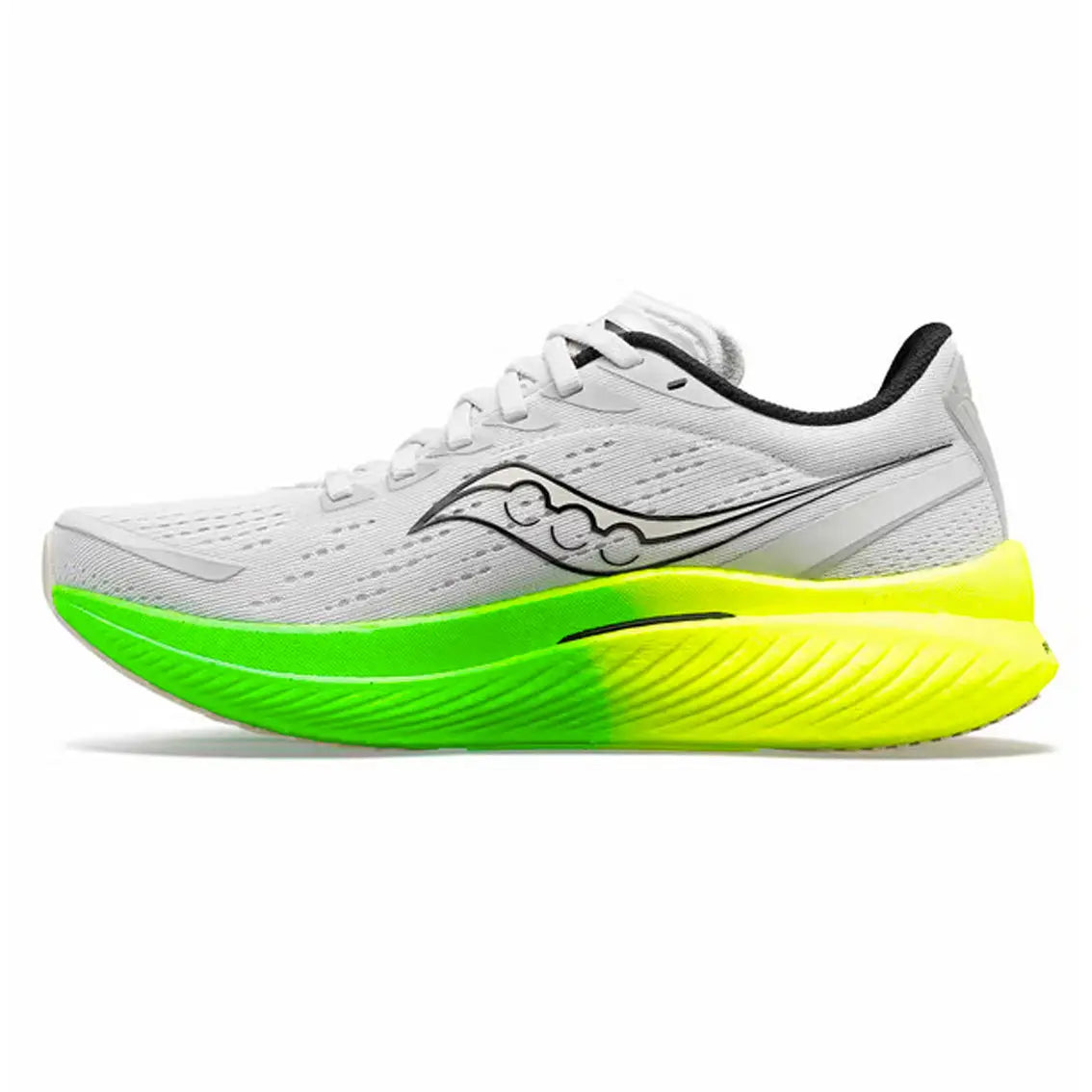 Saucony Endorphin Speed 3 Running Shoes for Women - White & Slime | Lightweight Cushioned Road Running Sneakers for Marathon Training & Daily Jogging