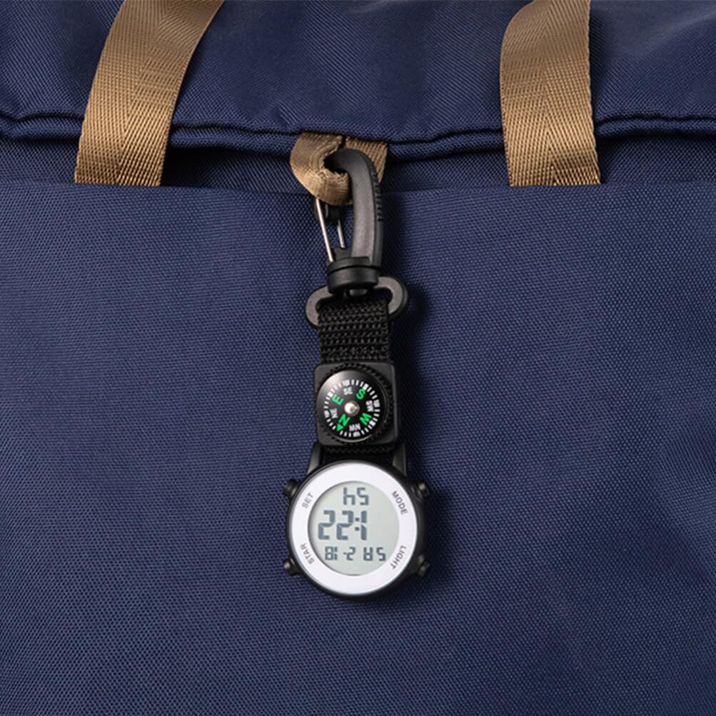Gatuida Digital Carabiner Watch - Clip On Keychain Watch with LED Display, Multipurpose Outdoor Hanging Watch for Hiking, Camping, Backpacking & Travel Accessories