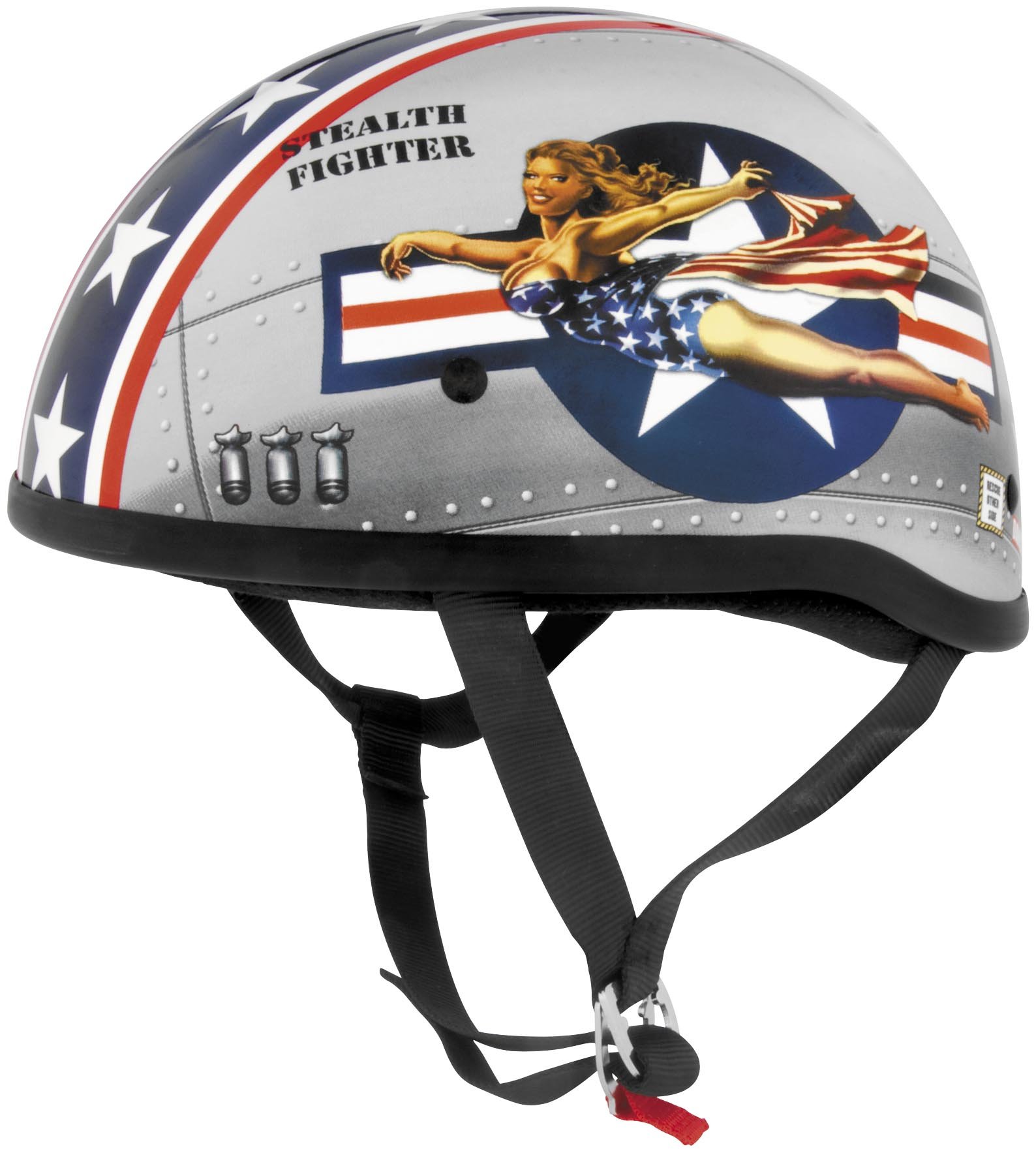 Original Pin Up Skid Lid Helmet - Vintage Bomber Style Motorcycle Helmet (Red, Medium) - Perfect for Retro Riders & Classic Bike Enthusiasts