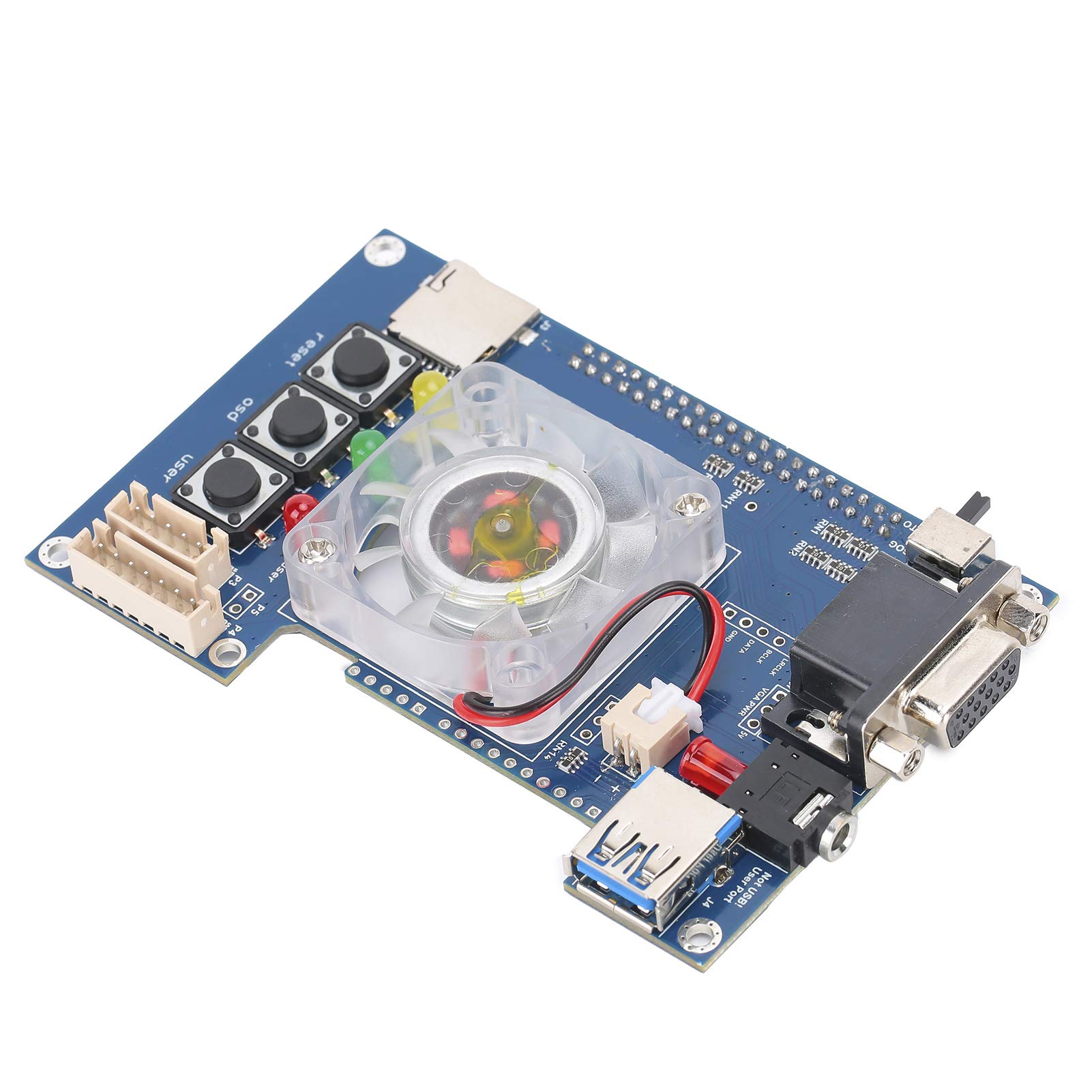 Mister FPGA IO Board with Analog VGA Video Output & 3.5mm Headset Port - Replacement Board with 3 Buttons & Status Indicator Lights for DIY Arcade Gaming & Retro Computer Setup