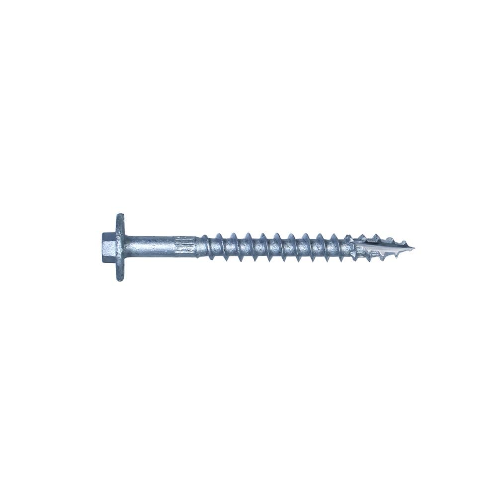 Simpson Strong-Tie SDWH27400GMB Strong-Drive SDWH Timber-Hex HDG Screw — 0.276 in. x 4 in. 3/8 Hex Head (150-Pack) - Heavy Duty Wood Construction, Deck Building & Framing Fasteners