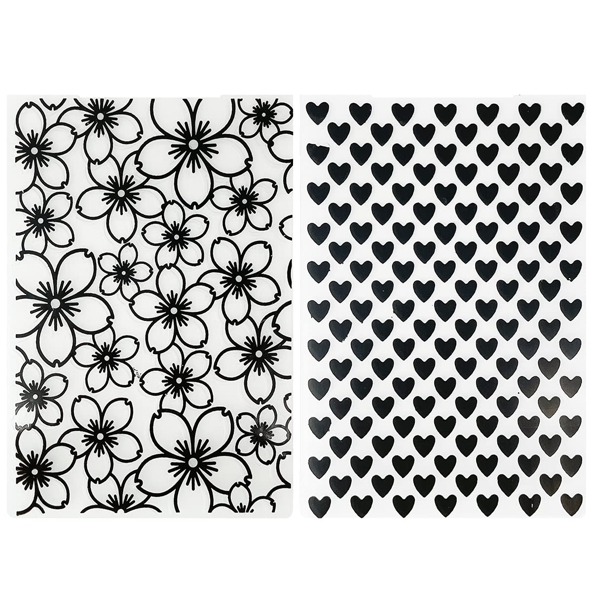 Allydrew Embossing Folder Set of 2 - Blossoms and Hearts Design for Scrapbooking, Card Making, DIY Arts & Crafts | Perfect for Wedding Invitations, Greeting Cards, and Home Decor Projects