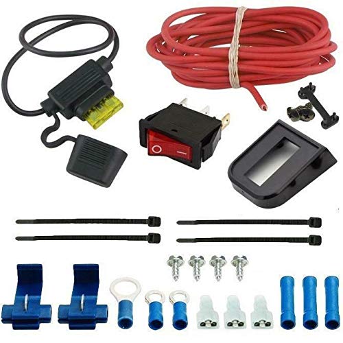 34 Row 10AN Hose Line Fittings Kit for Engine & Automatic Transmission Oil Cooler with Electric Cooling Fan & Manual Toggle Switch - Complete Heavy Duty Wiring Kit for Towing, Racing & Off-Road Vehicles