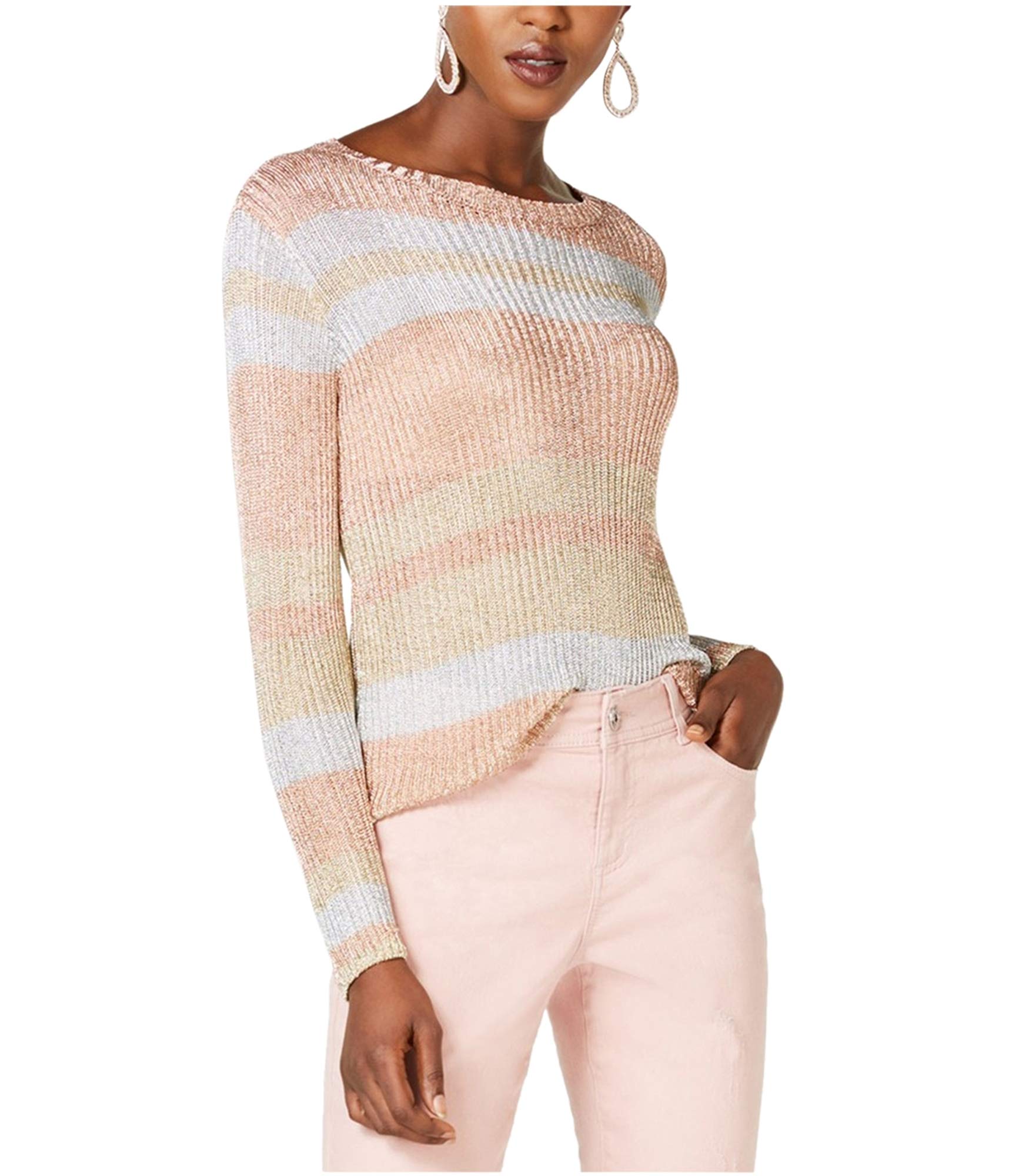 Women's Metallic Pullover Sweater - Shiny Knit Top for Fall & Winter - Small Size - Perfect for Office Wear, Parties & Holiday Outfits