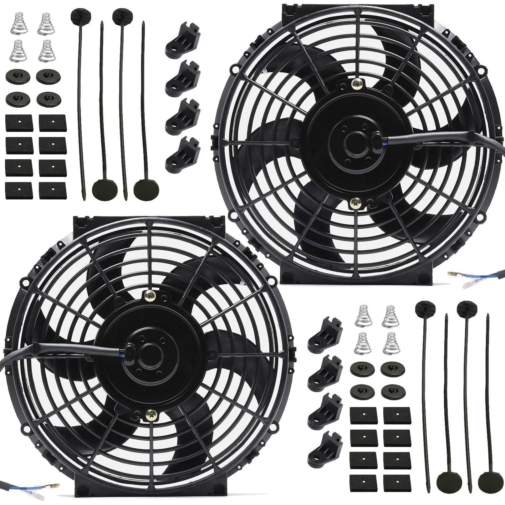 High Performance 130W Dual 10-11 Inch Electric Radiator Cooling Fans for Cars, Trucks & SUVs - Enhanced Engine Cooling for Hot Weather & Heavy Duty Use