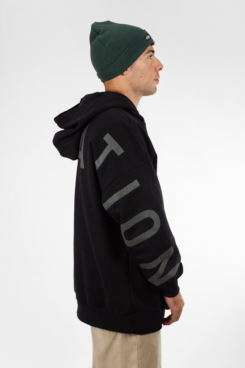 Urban Print Black Men's Hoodie 601Q3 - Stylish & Comfortable for Casual Wear, Street Fashion, and Outdoor Activities
