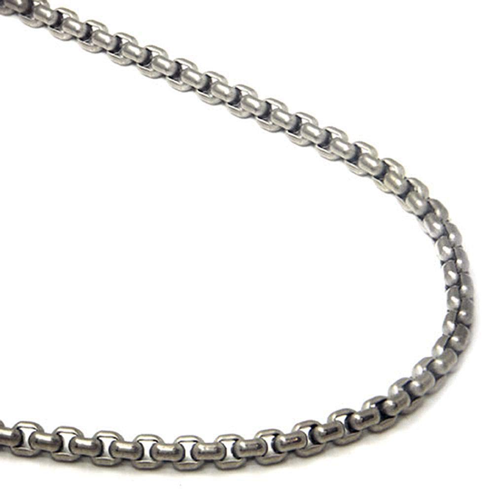 True Titanium 4MM Box Chain Necklace for Men - Durable Titanium Jewelry for Everyday Wear, Gifts & Special Occasions