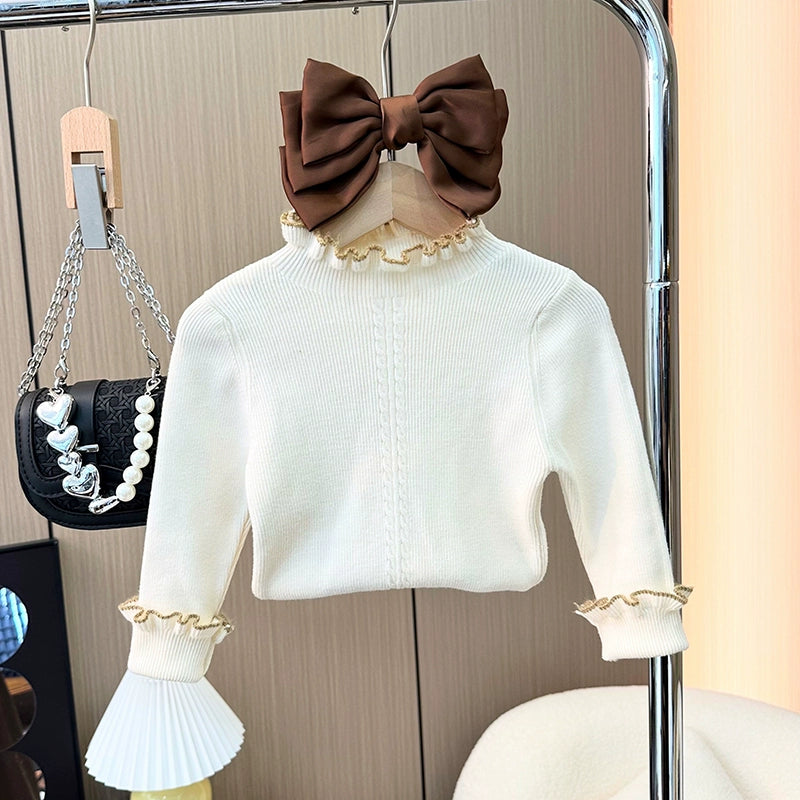 Adorable Girls' Khaki Bow Winter Outfit - 3-Piece Warm Set for Toddlers & Kids | Perfect for Holiday Photos, Family Gatherings & Outdoor Adventures