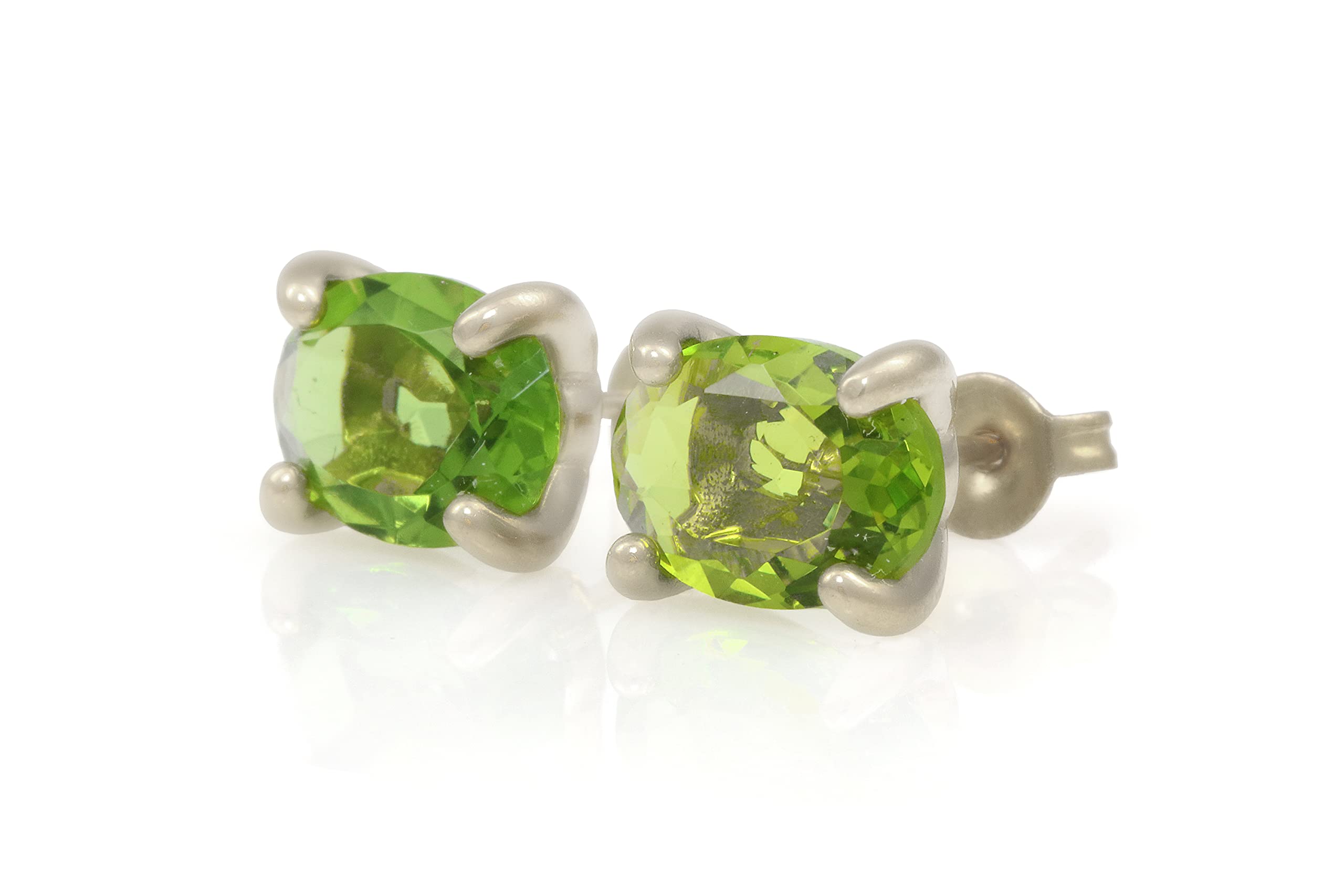 Peridot Stud Earrings - August Birthstone Jewelry for Women - Handmade Gemstone Bridal & Everyday Earrings - Customizable Fashion Gift (Perfect for Weddings, Anniversaries & Birthdays)